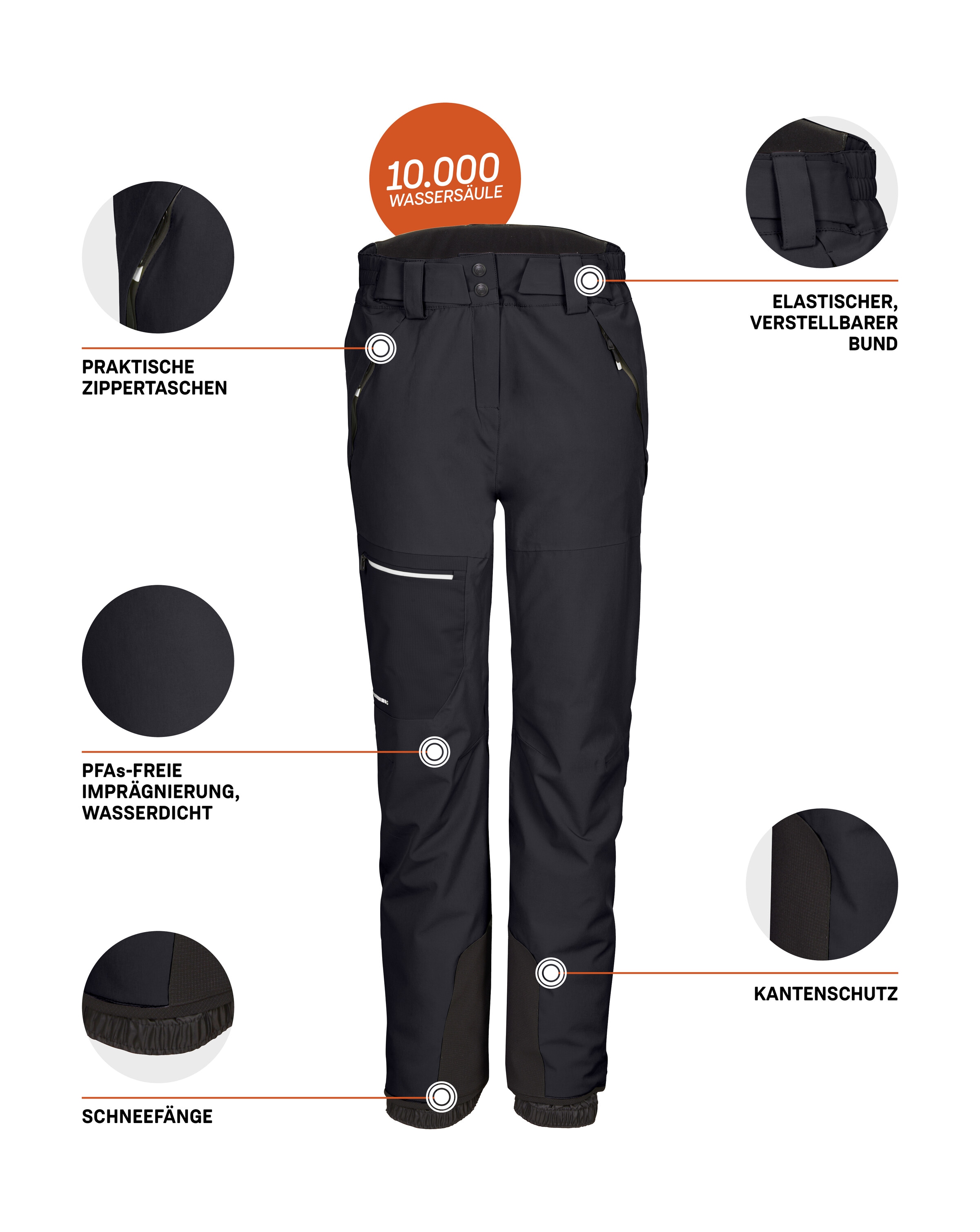 Killtec Skihose »KSW 49 WMN SKI PNTS«, Wasserdichte, atmungsaktive Skihose mit Kantenschutz und Schneefängen