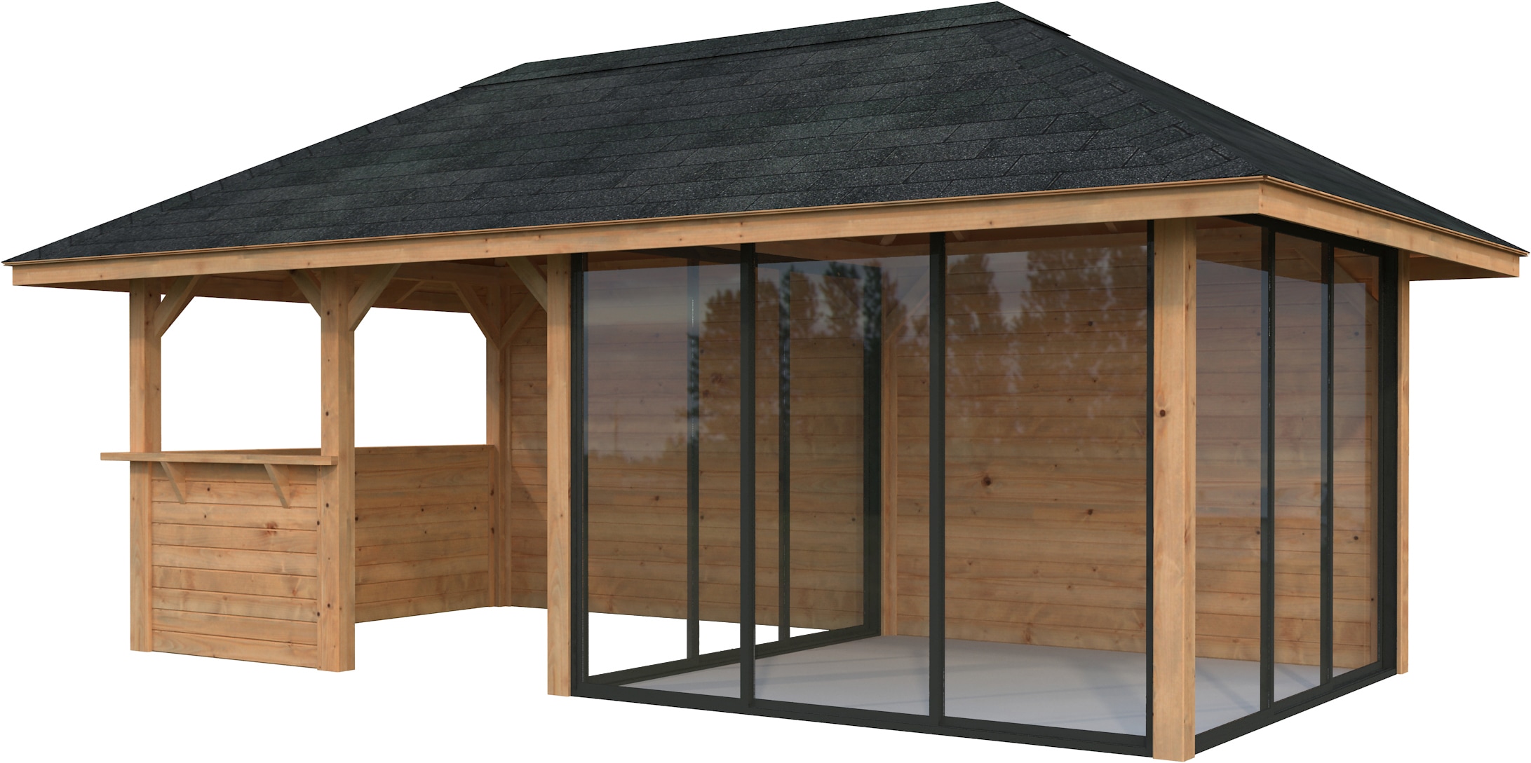 Palmako Gartenhaus »Bianca 16,6 m², Set 508 Slide Plus«