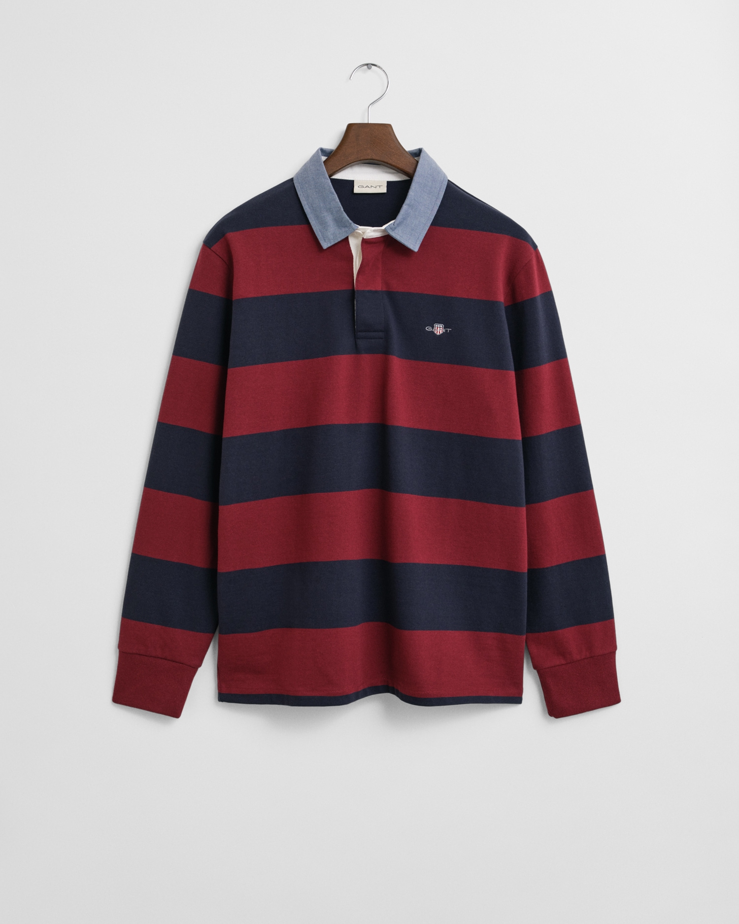 Gant Langarm-Poloshirt "REG CHAMBRAY STRIPE HEAVY RUGGER" günstig online kaufen