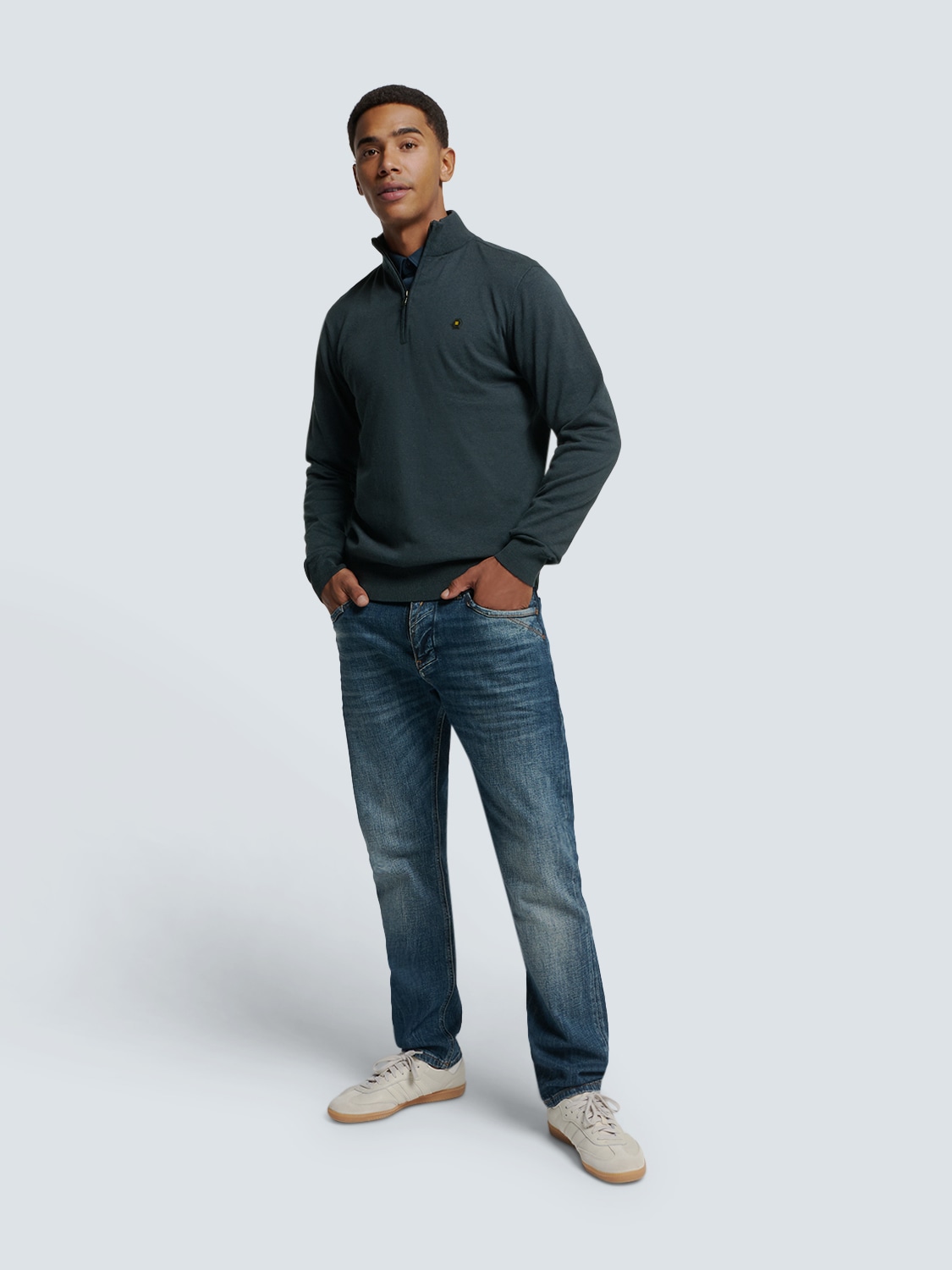 Thumbnail - NO EXCESS Rundhalspullover "No Excess Pullover mit halbem Reißverschluss von Timeless Basics"