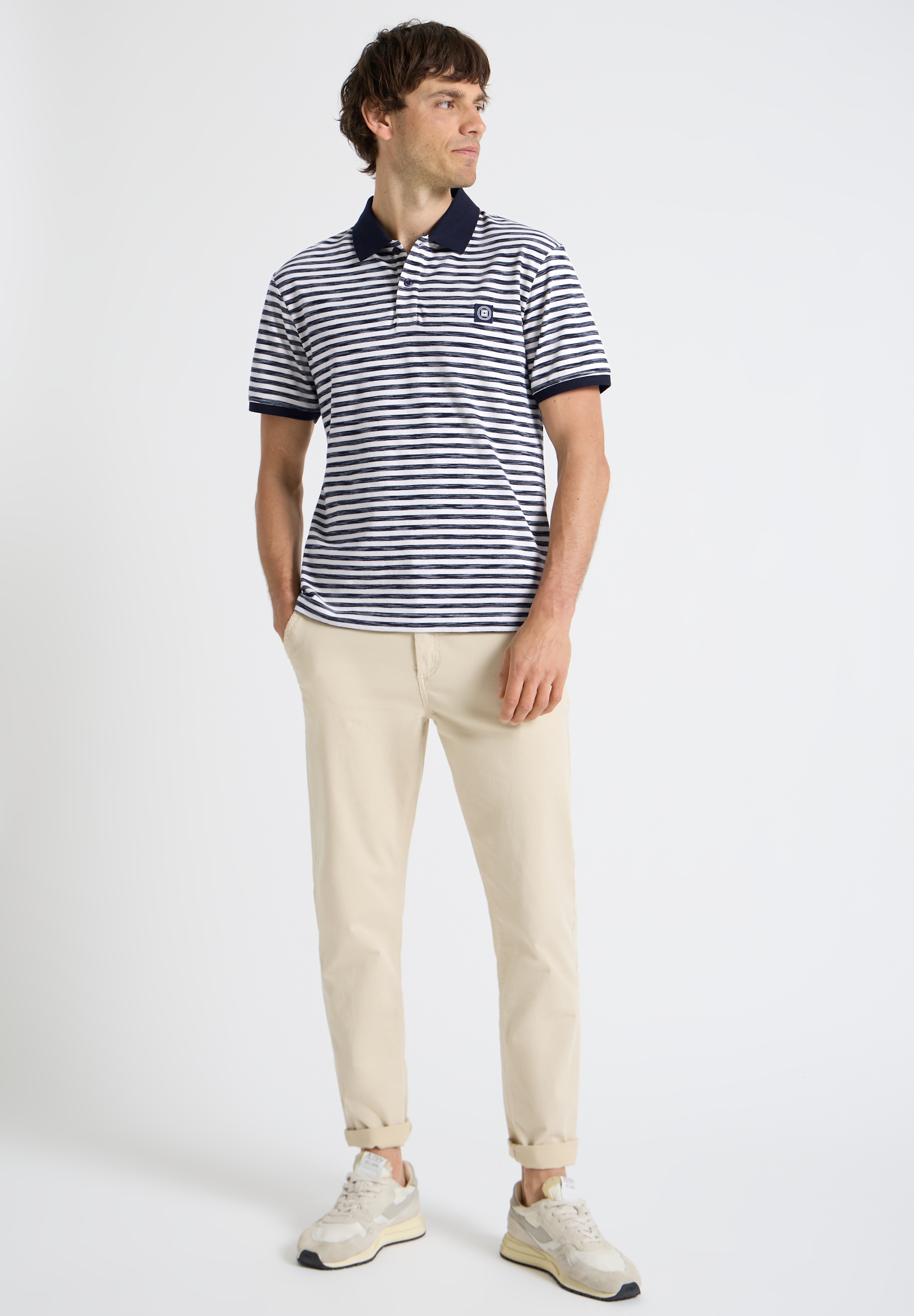 STREET ONE MEN Poloshirt mit Streifenmuster