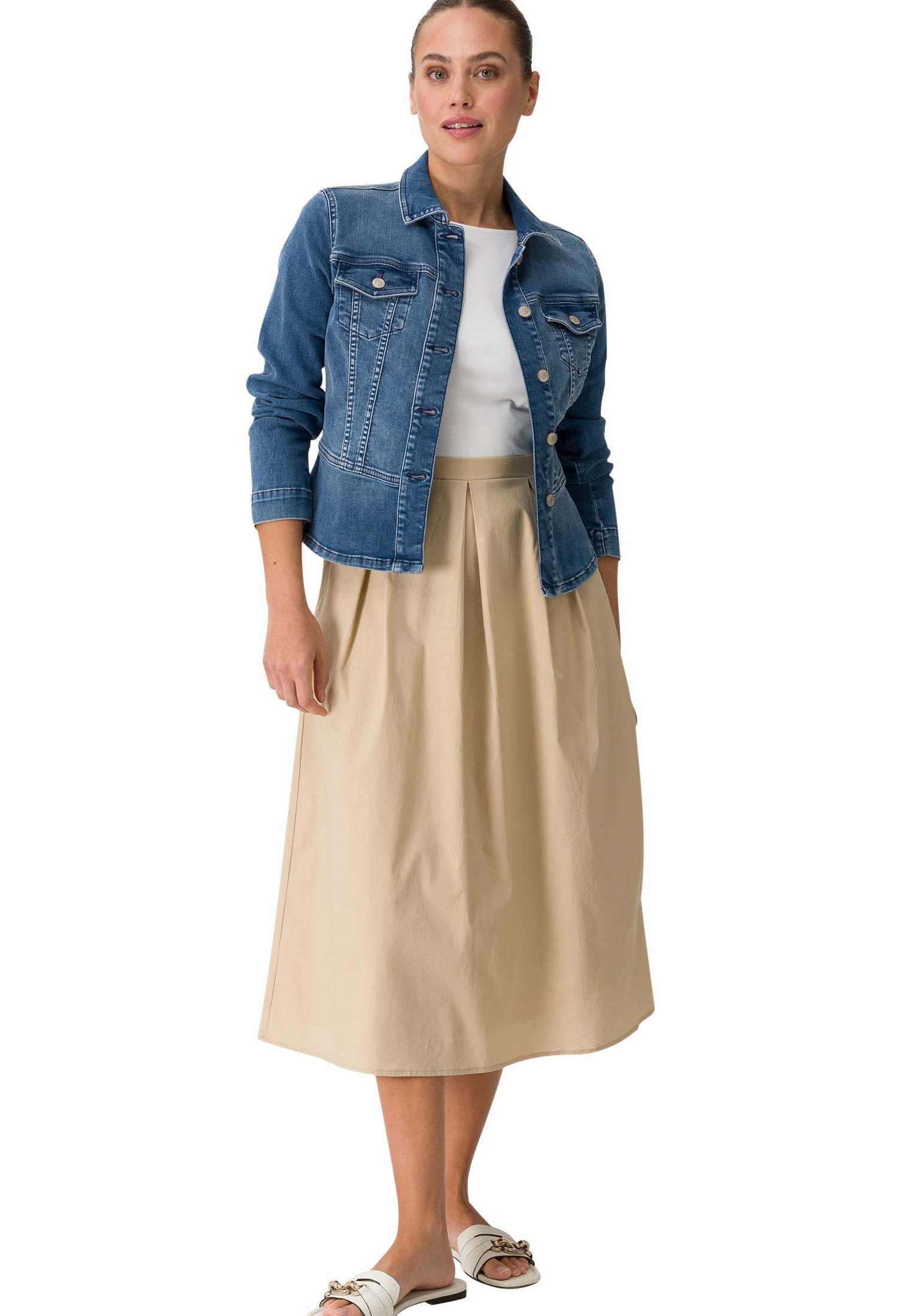 Zero Midikleid »zero Midikleid 2 in 1 Optik«, Falten
