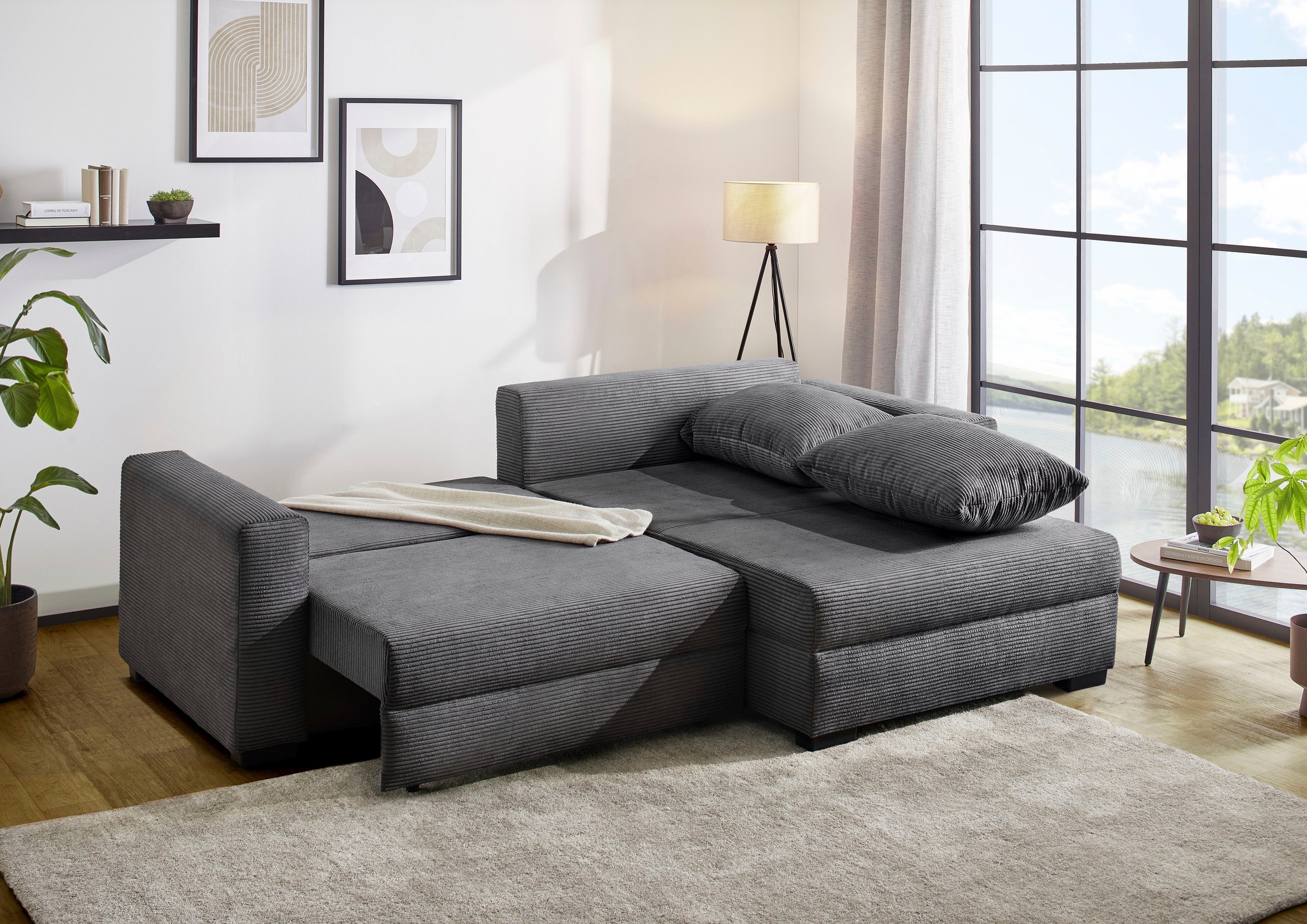 Jockenhöfer Gruppe Ecksofa "Saalbach, L-Form, Breite 261cm", inkl. Bettfunk günstig online kaufen