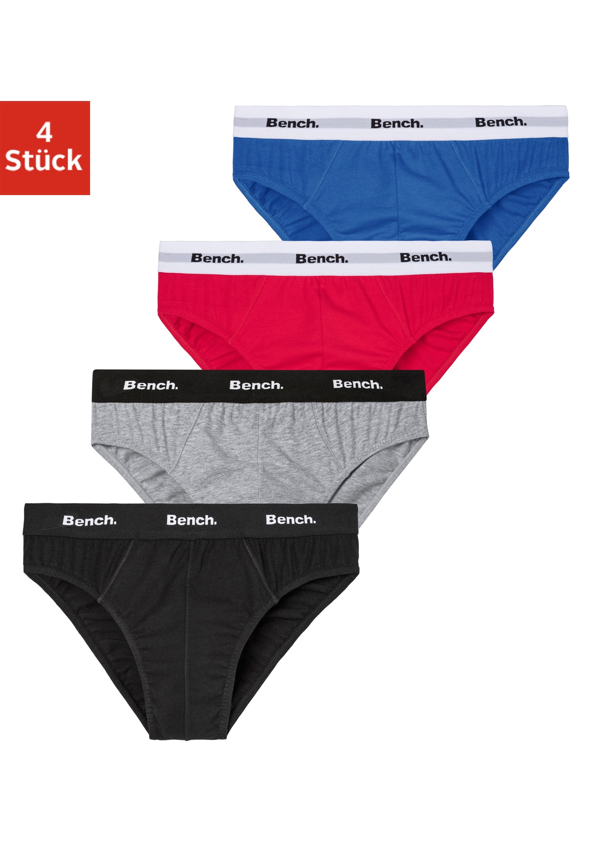 Bench. Slip Packung, 4 Stk. mit kontrastfarbigem Webbündchen günstig online kaufen