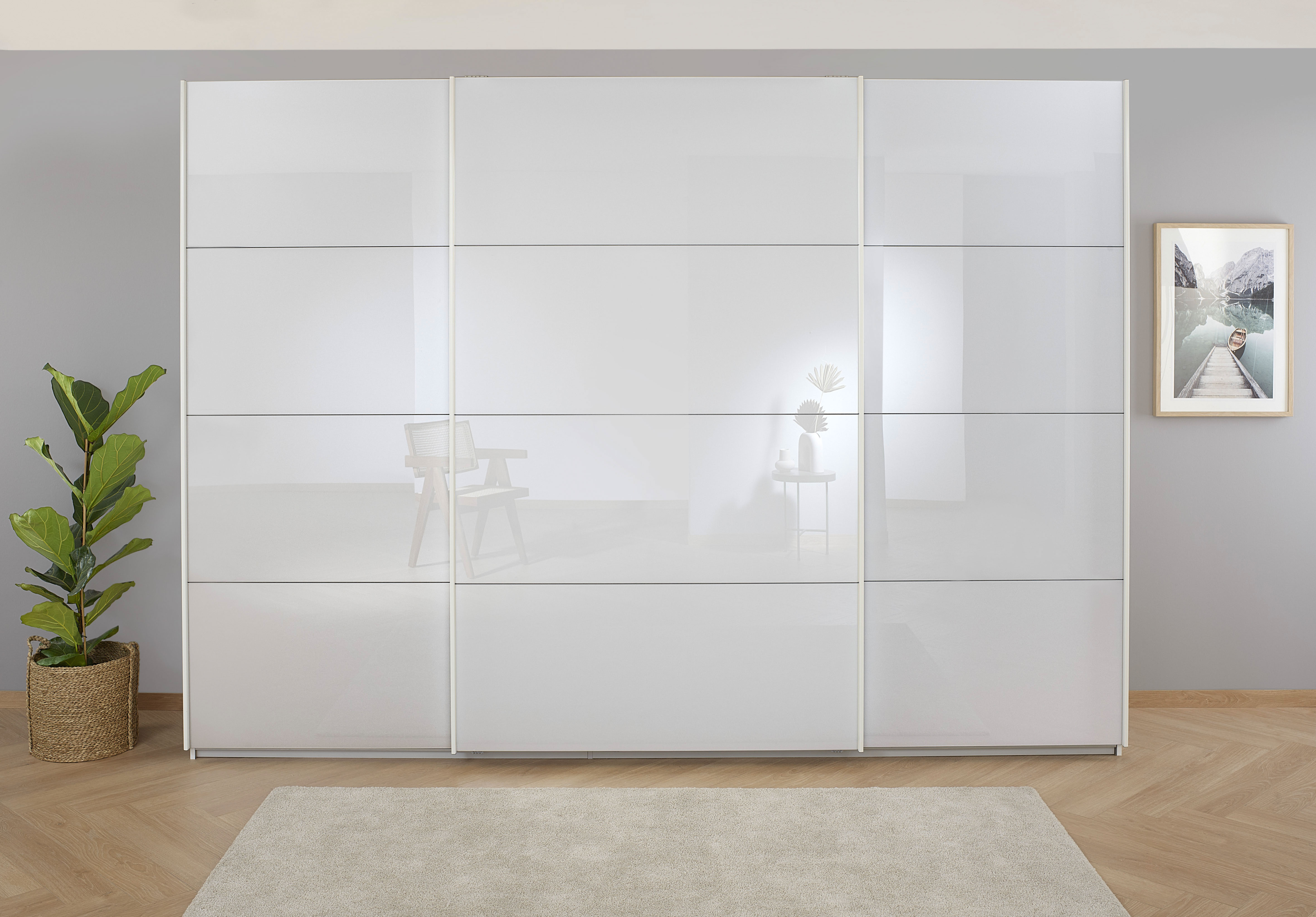 OTTO home Kleiderschrank "Mehrzweckschrank Aktenschrank Möbel Mietswohnung Schlafzimmer KOLUNA" 3 Ausstattungen BASIC/CLASSIC/PREMIUM (inkl. SOFT-CLOSE-FUNKTION), Breiten 203/271/315/360 cm Höhen 210/229 Glas-Front MADE IN GERMANY