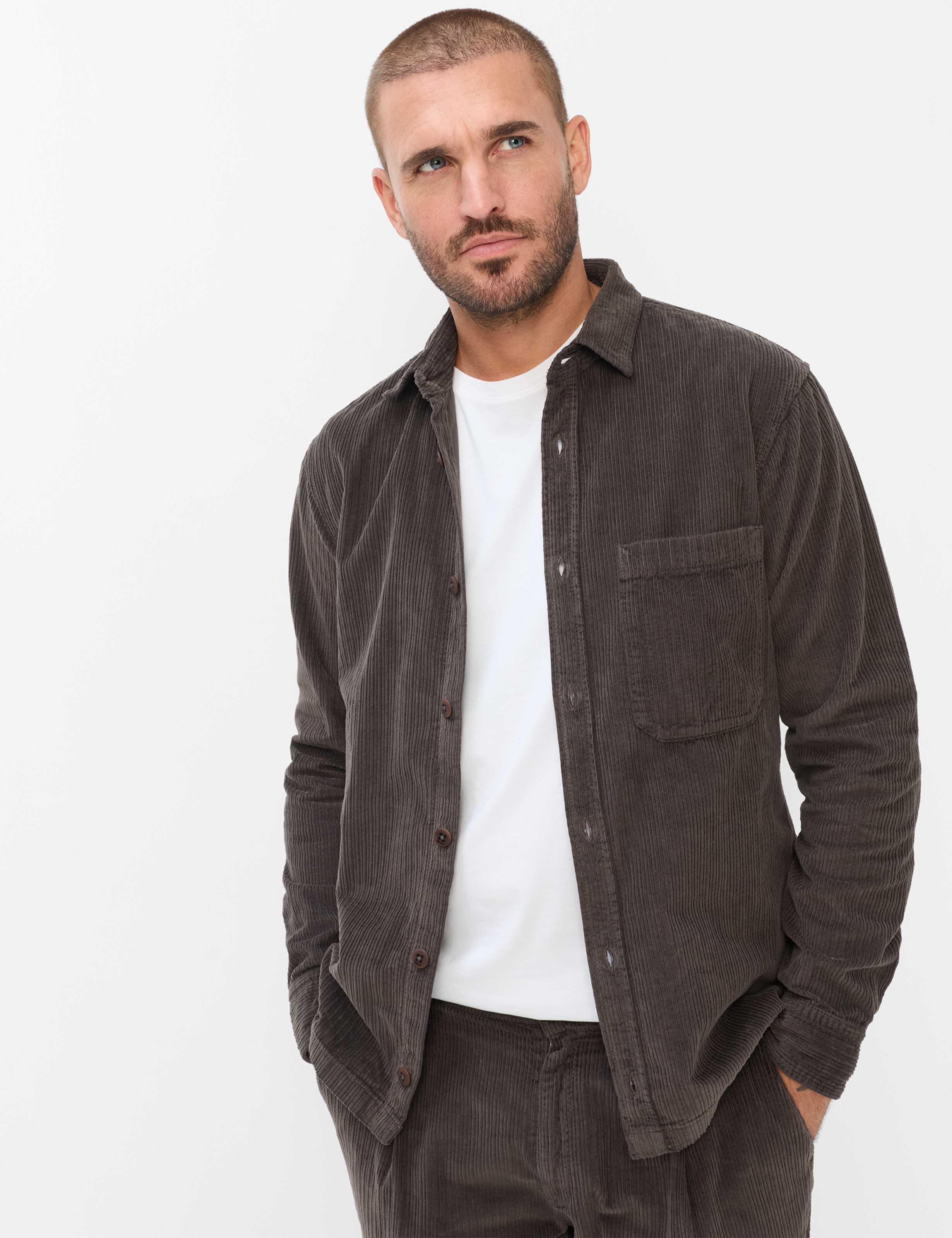 Brax Langarmhemd "Style KAY" Cord: Overshirt aus reiner Baumwolle