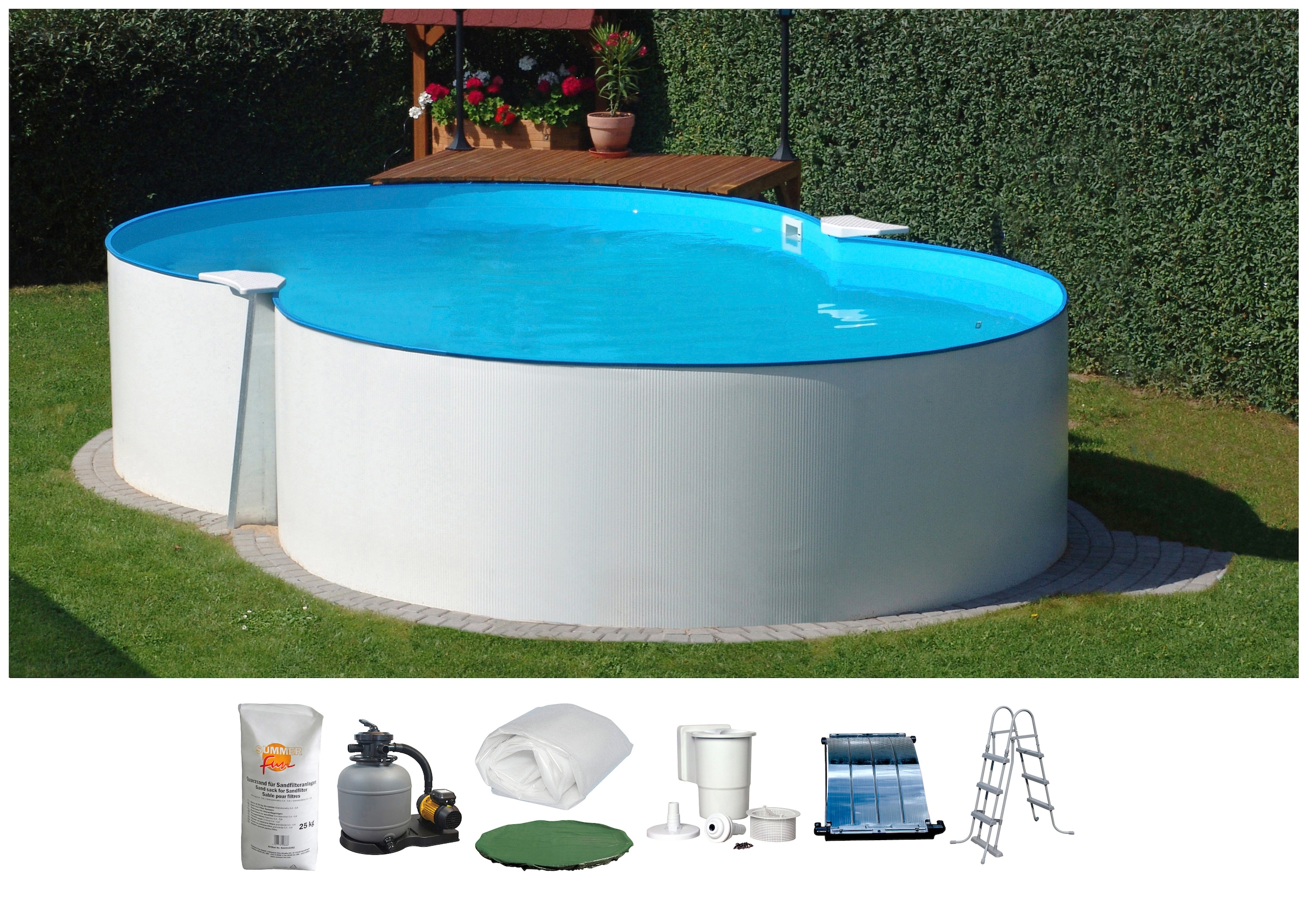 Clear Pool Achtformpool 540x350x120 cm inkl. Solarset günstig online kaufen