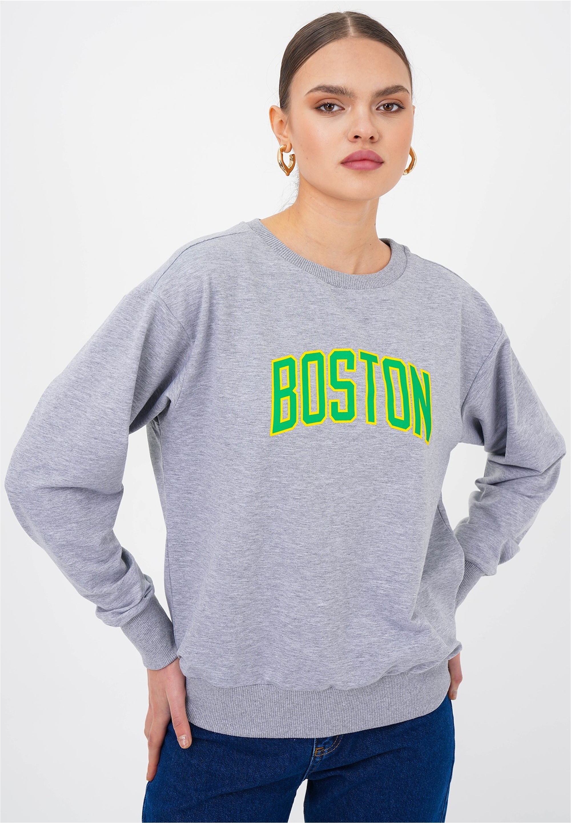 freshlions Sweatshirt »Boston«, mit coolem Schriftzug
