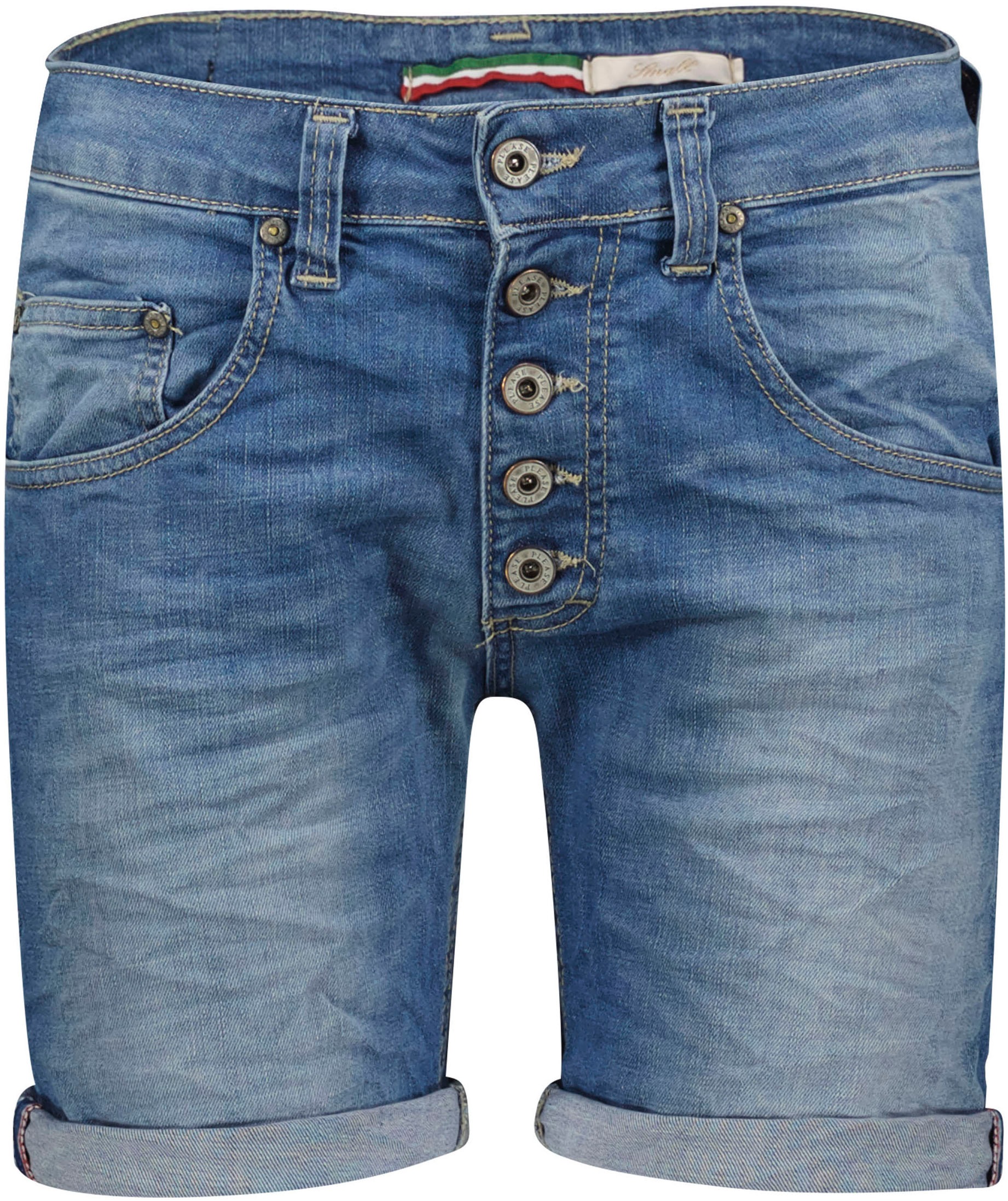 Please Jeans Shorts, mit sichtbarer Knopfleiste