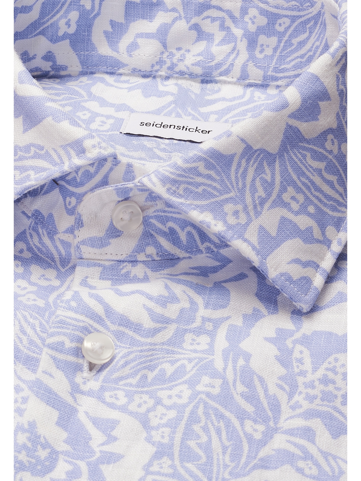 seidensticker Leinenhemd »Schwarze Rose« Shaped 1/1 Kentkragen Druck