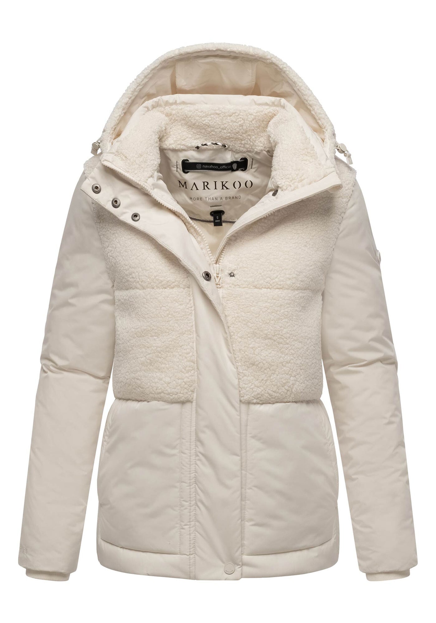 Marikoo Winterjacke »Sheeta«, Kombination aus Teddyfleece und glattem Material