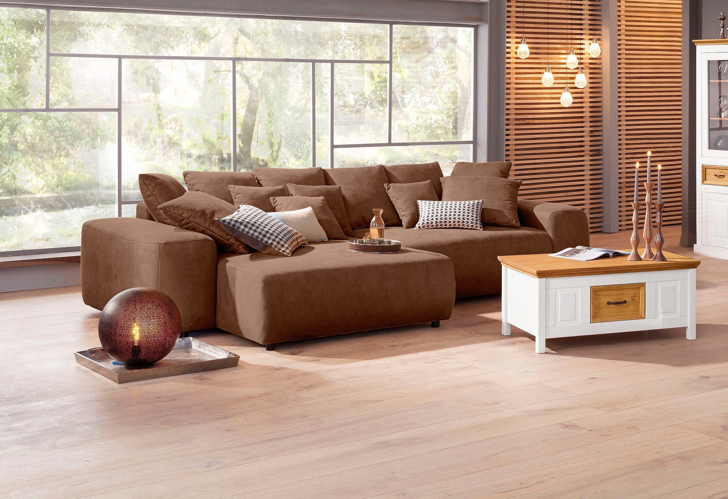 Home affaire Ecksofa »Riveo Luxus«, Polsterung für bis zu 140 kg pro  Sitzfläche, auch mit Cord-Bezug bestellen | BAUR