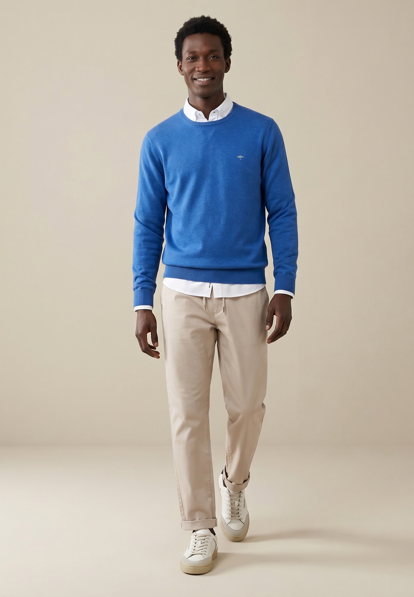 FYNCH-HATTON Strickpullover »FYNCH-HATTON Langarmpullover« mit Logostickerei
