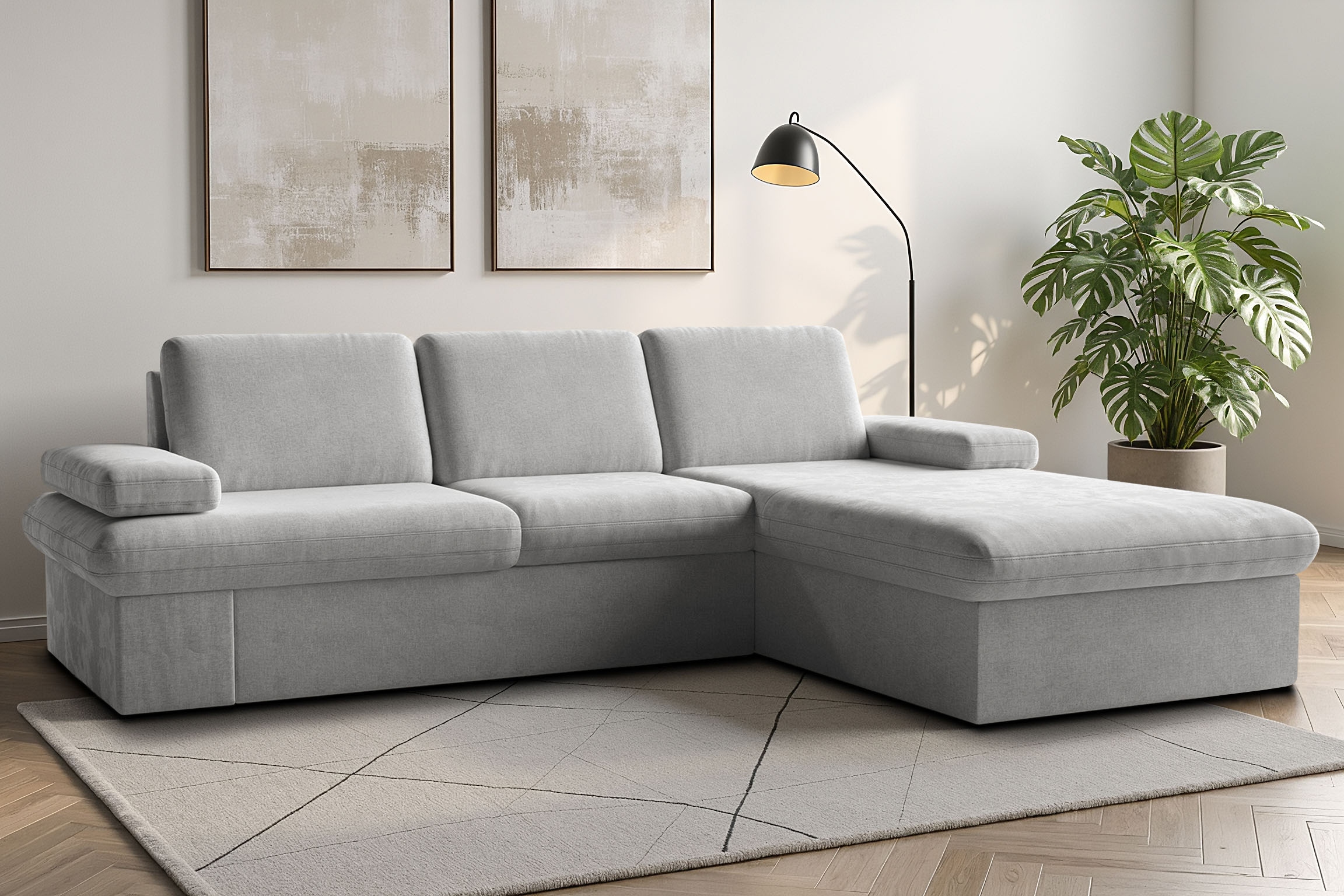 sit&more Ecksofa "Moreno L-Form, B: 247 cm" mit Armteilverstellung, optional Schlaffunktion