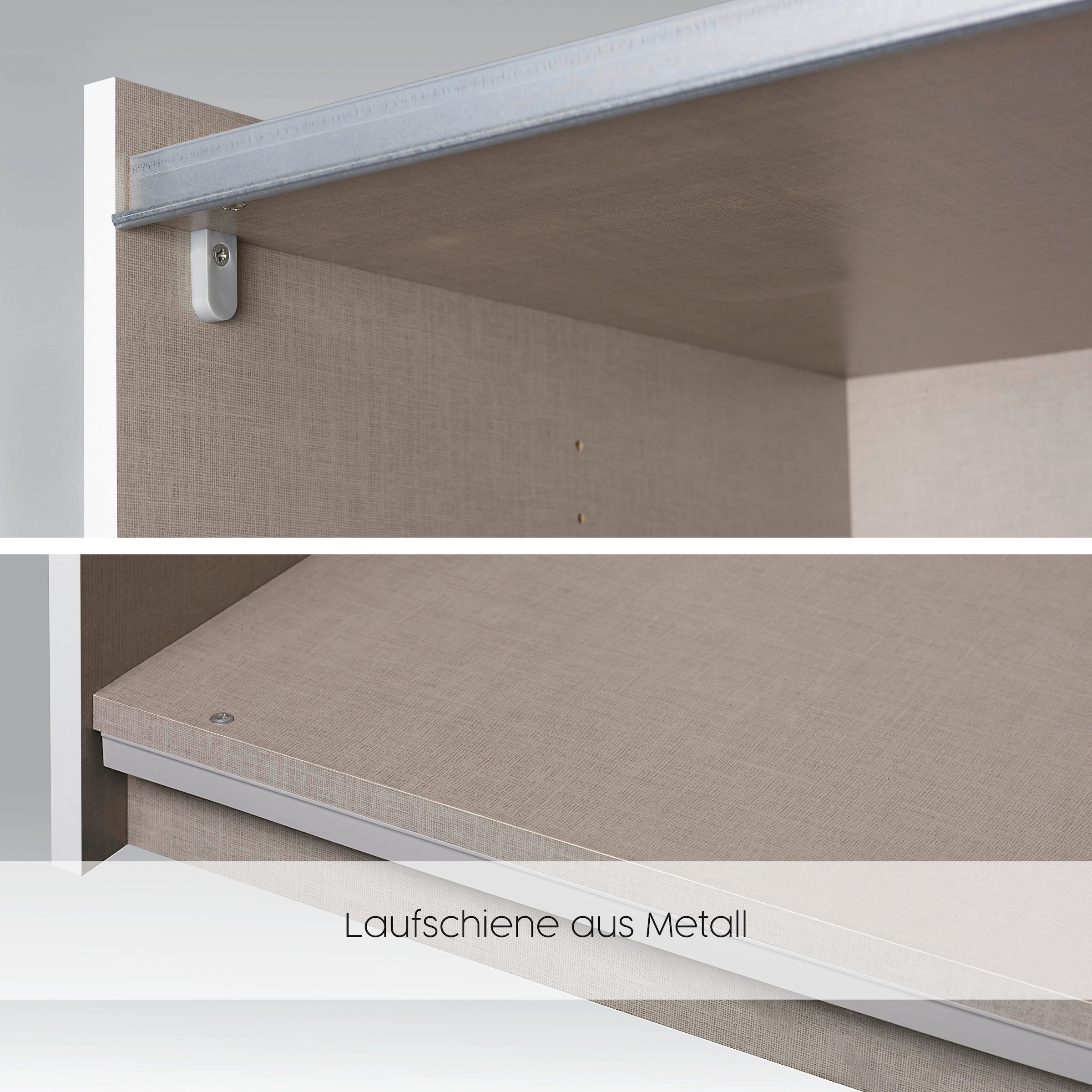 rauch Schwebetürenschrank »Kleiderschrank Drehtürenschrank Schrank Garderobe KRONACH TOPSELLER« in 3 Ausstattungen BASIC/CLASSIC/PREMIUM, Breiten 131/175/218/261 cm,  optional ohne, mit 1 oder 2 Spiegel, viel Stauraum MADE IN GERMANY