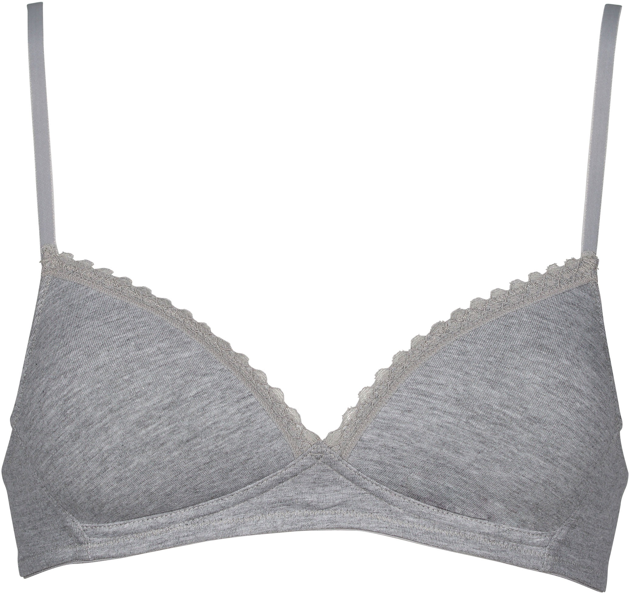 Thumbnail - My Basic Soft-BH "padded cotton bra" 2er-Pack, mit Spitze, wattiert, ohne Bügel, basic, Baumwollmix