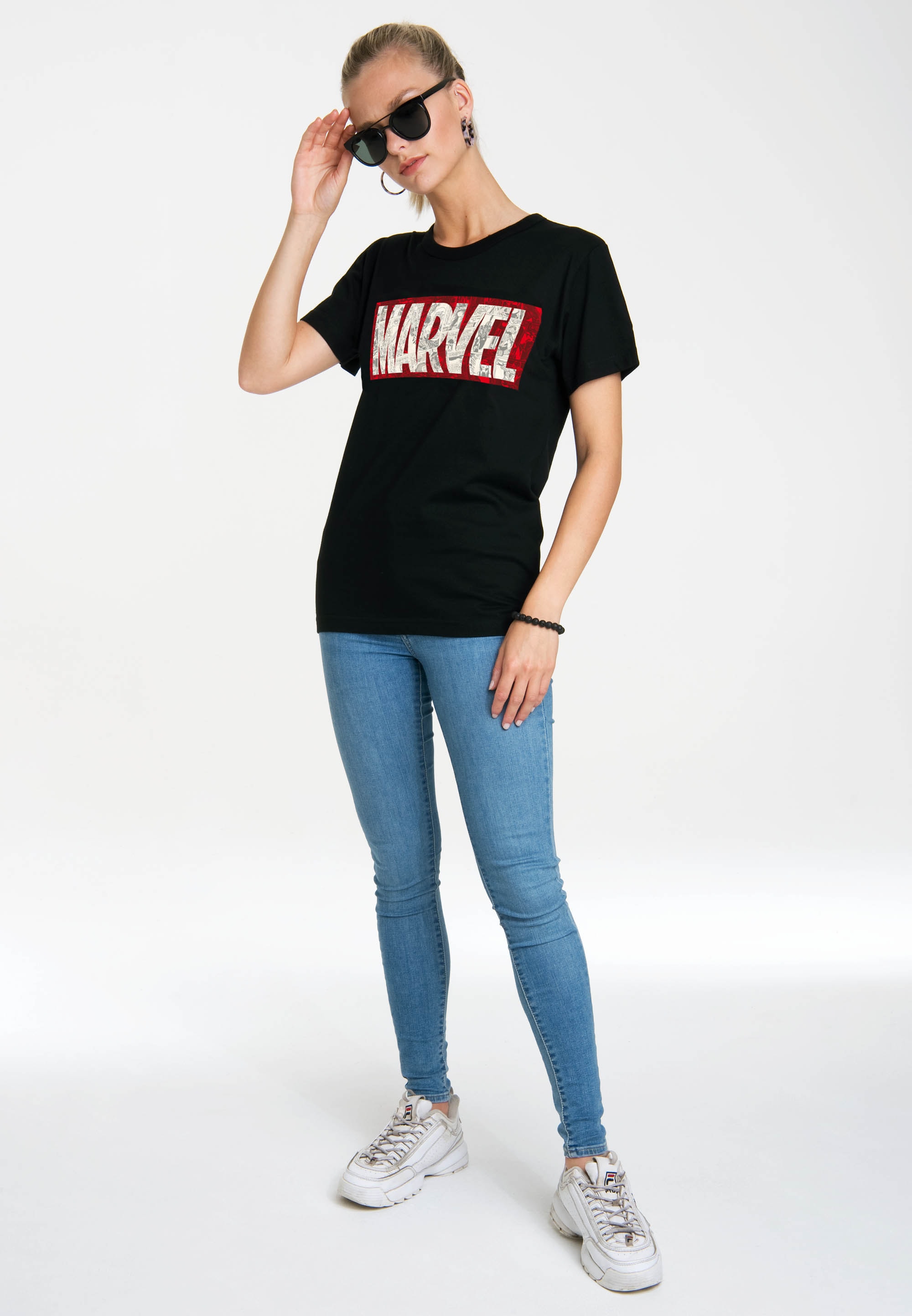 LOGOSHIRT T-Shirt "Marvel Comic Block Logo", mit coolem Print günstig online kaufen