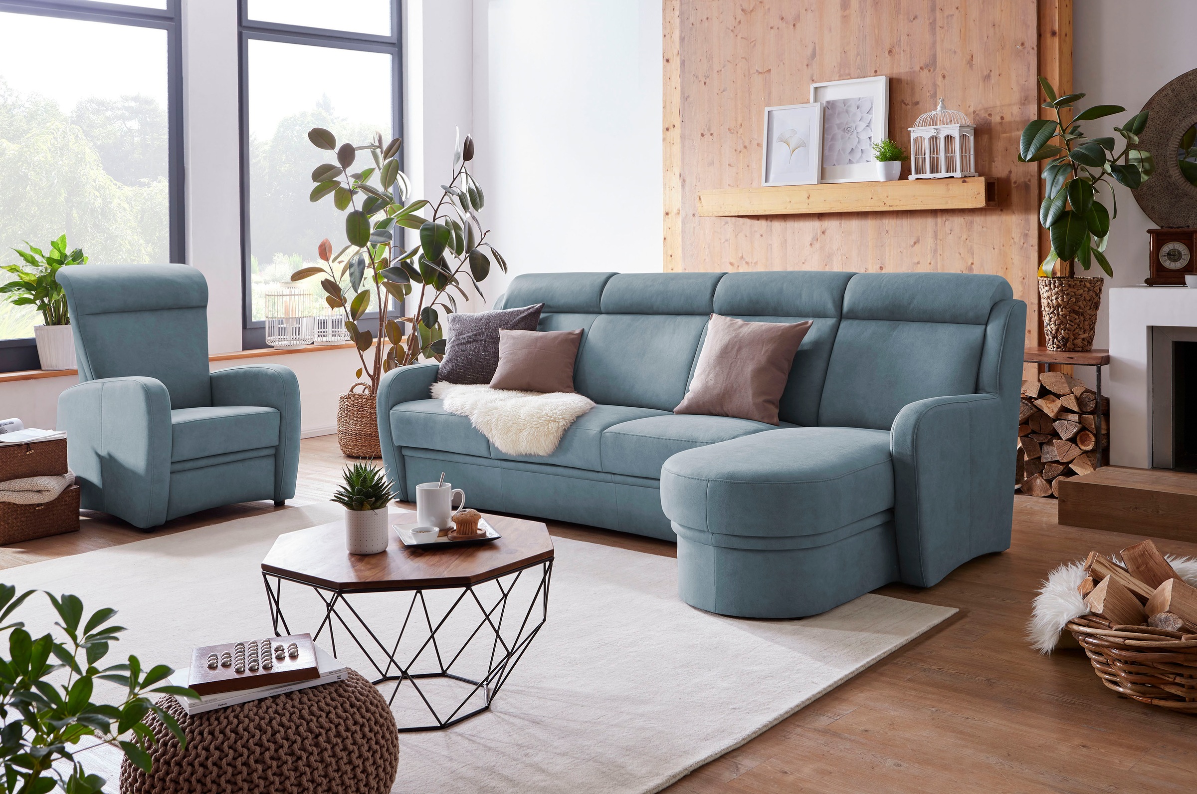 VILLA BECK Ecksofa Varese L-Form, 2 Teile, Kopfteilverstellung, wahlweise m günstig online kaufen