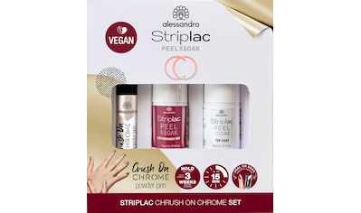 UV-Nagellack »STRIPLAC PEEL OR SOAK ICEGOLD CRUSH ON CHROME«, (Set, 3 tlg.)