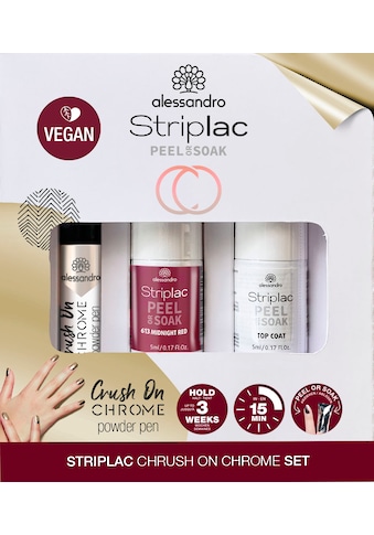 UV-Nagellack »STRIPLAC PEEL OR SOAK ICEGOLD CRUSH ON CHROME«, (Set, 3 tlg.)