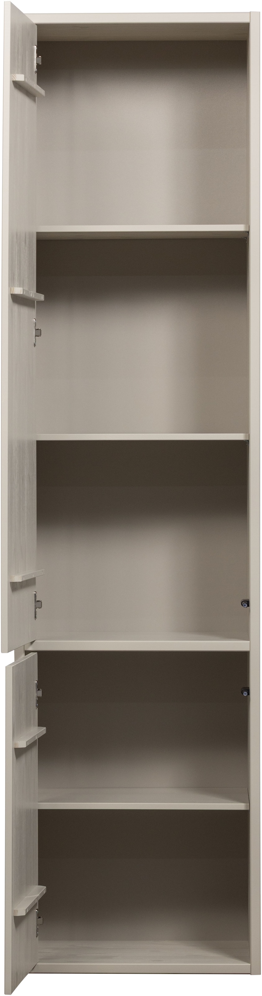 WOOOD Mehrzweckschrank »Meggy Kiefernholz Druckmechanismus, sichtbare Maserung 55x40x215 cm« Tragkraft 10 kg pro Boden, Tür beidseitig montierbar
