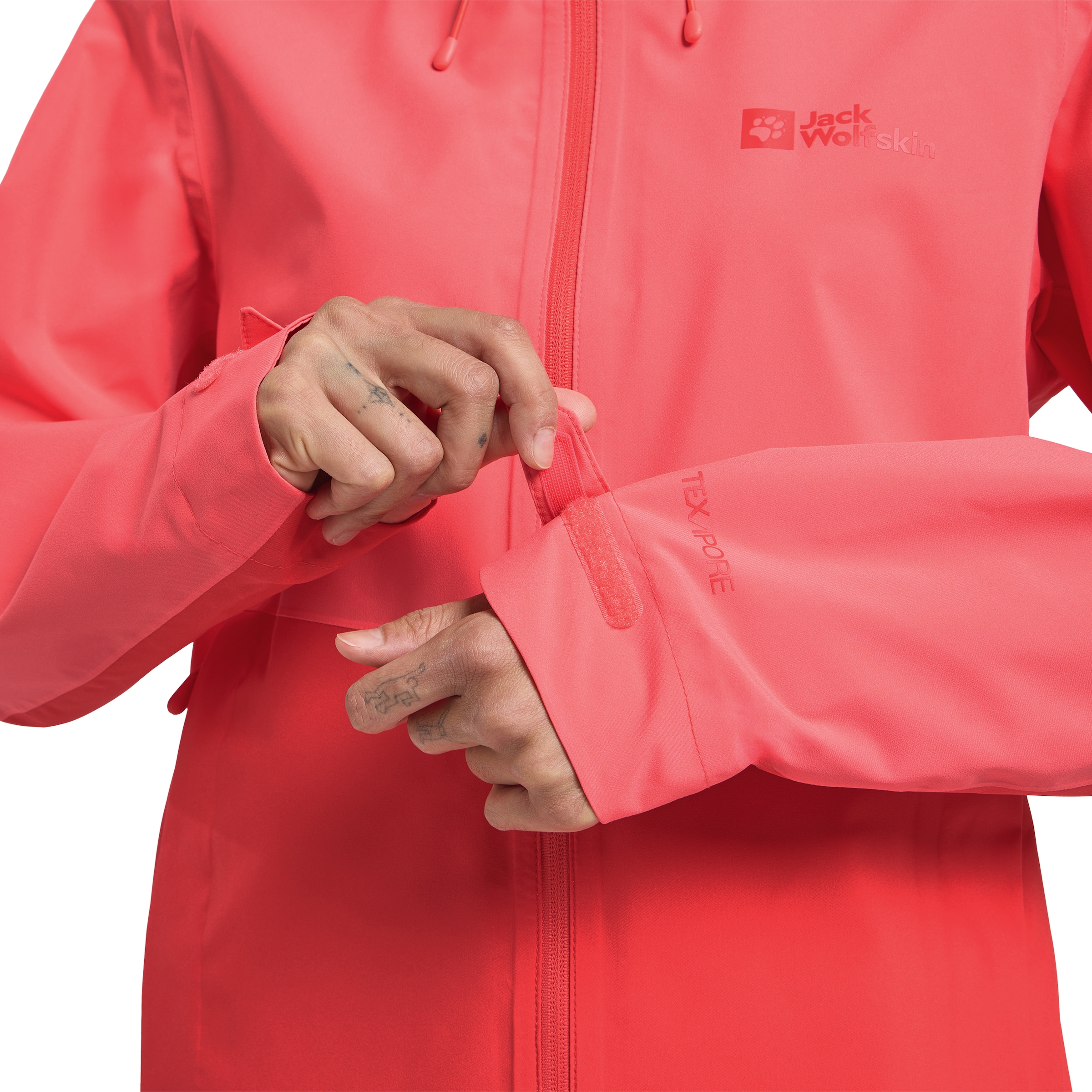 Jack Wolfskin Funktionsjacke »WEILTAL 2L JKT W«, mit Kapuze, Kapuze: fest mit der Jacke verbunden