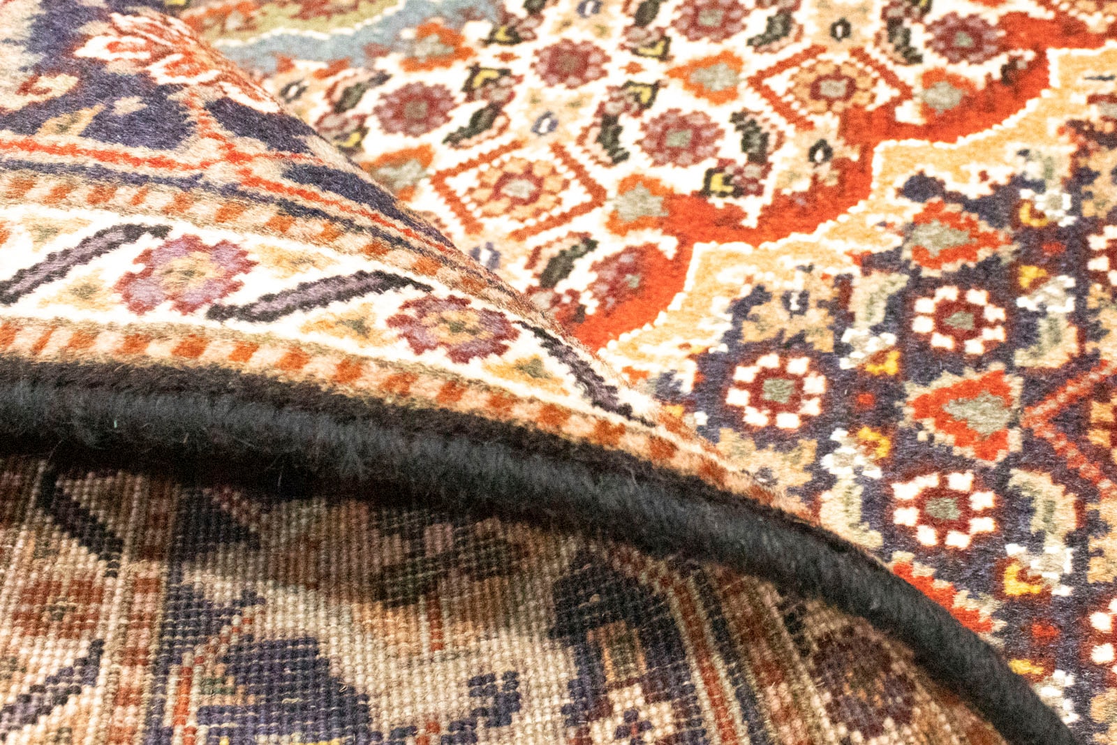 morgenland Wollteppich »Täbriz 40 Raj Teppich handgeknüpft dunkelblau«, rechteckig, handgeknüpft