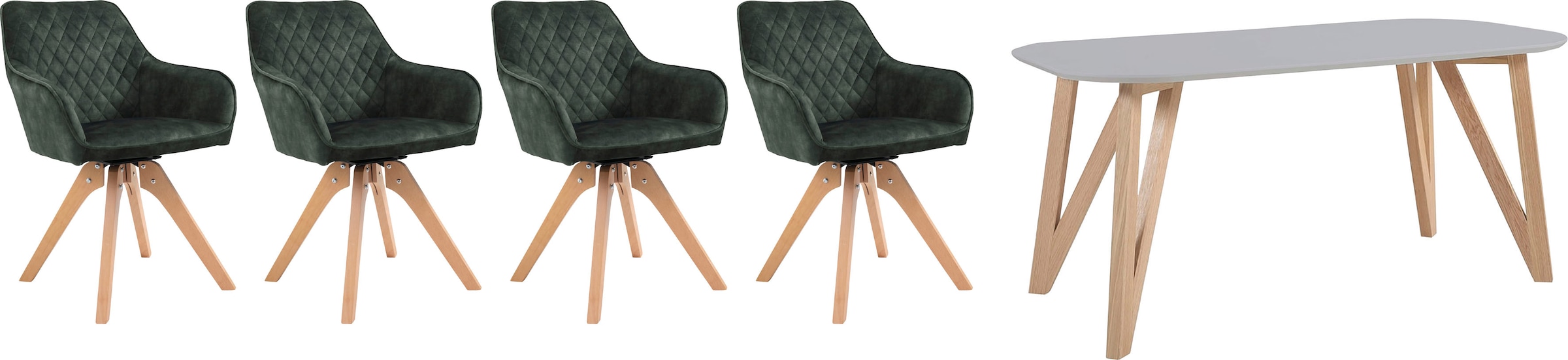 SalesFever Essgruppe "Stilvolle Essgruppe" 5-teiliges Set: Samtverlours-Stü günstig online kaufen