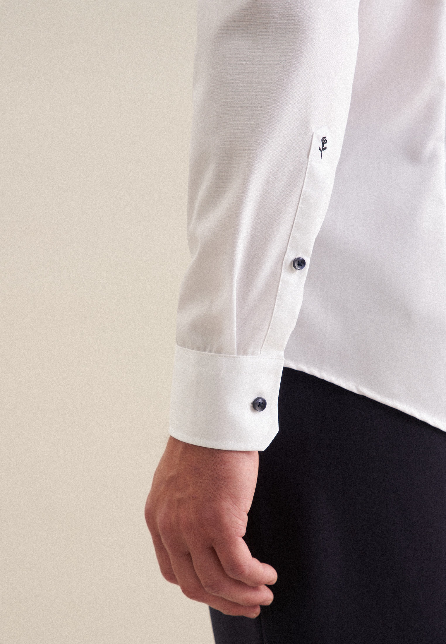Seidensticker Schwarze Rose Men's Shirt White Size L 6