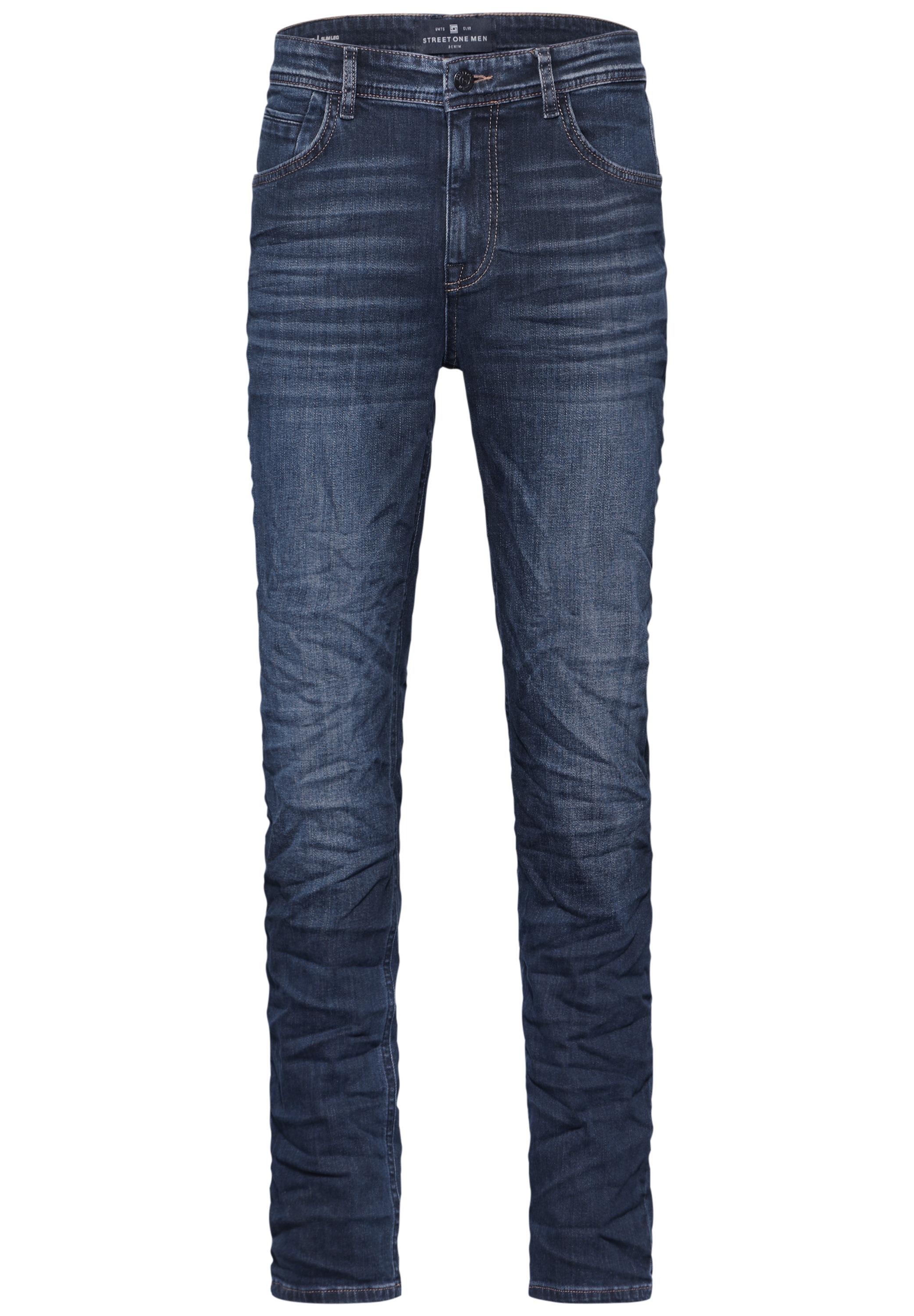STREET ONE MEN Slim-fit-Jeans, in dunkelblauer Waschung