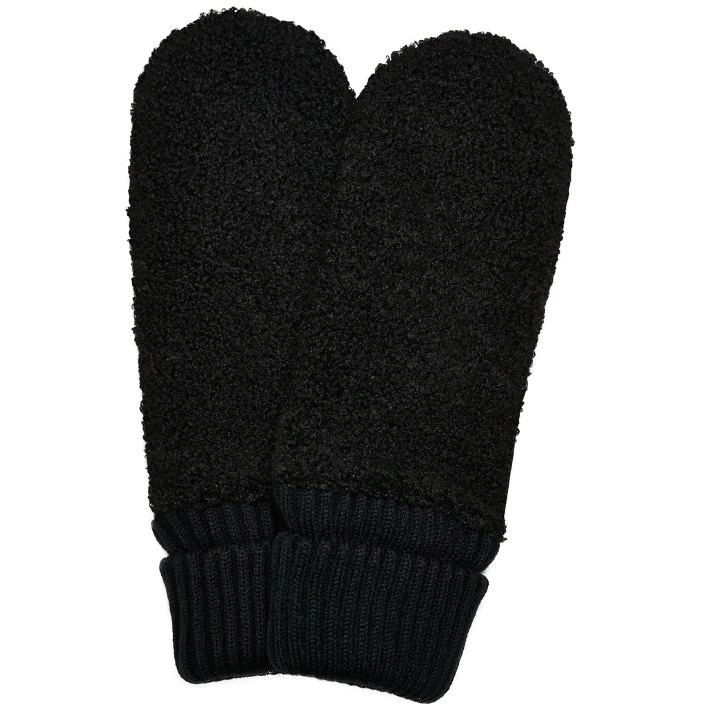 URBAN CLASSICS Baumwollhandschuhe »Unisex Sherpa Synthetic Leather Gloves«