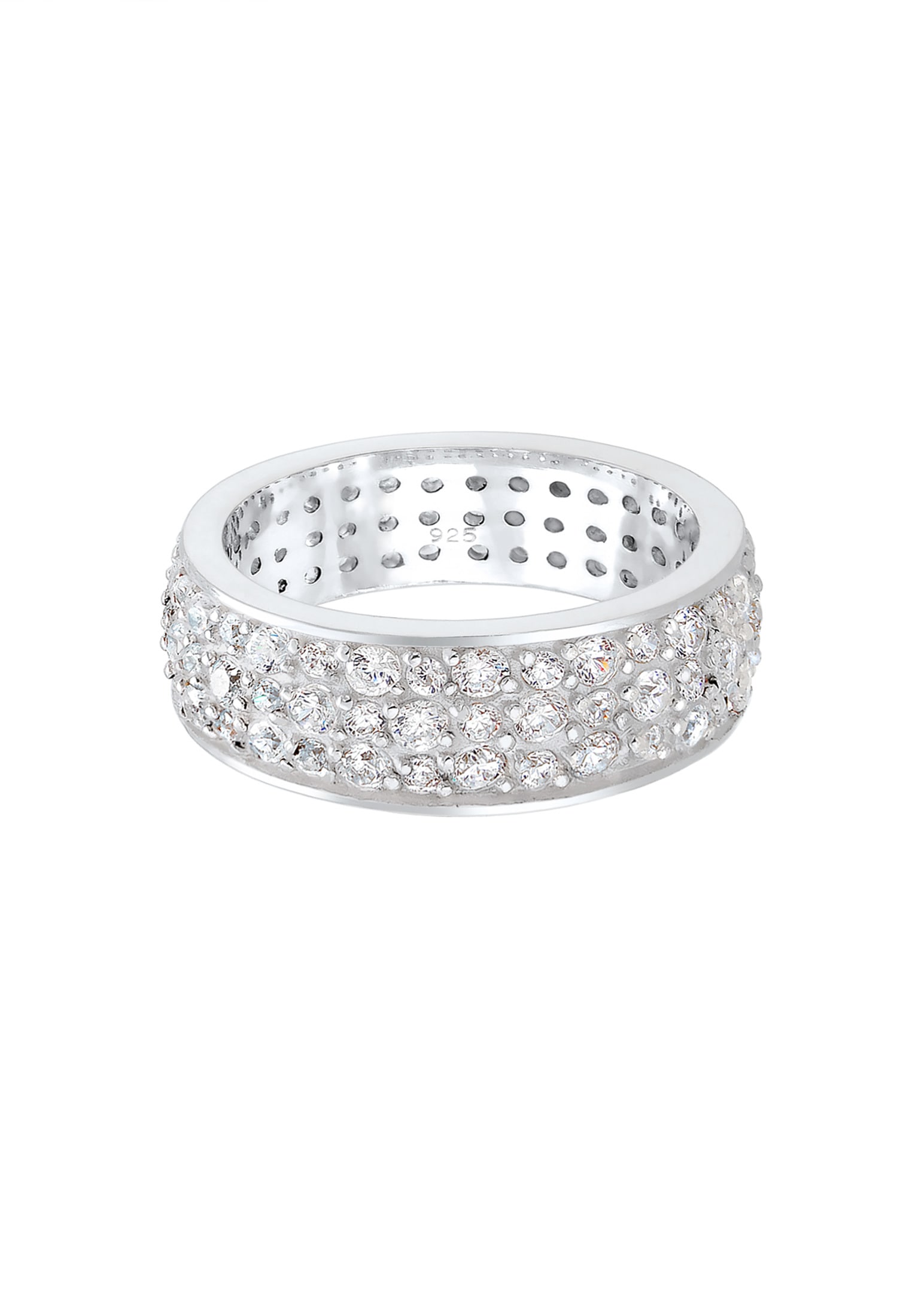 Elli Premium Fingerring »Bandring Microsetting Zirkonia Kristall 925 Silber«