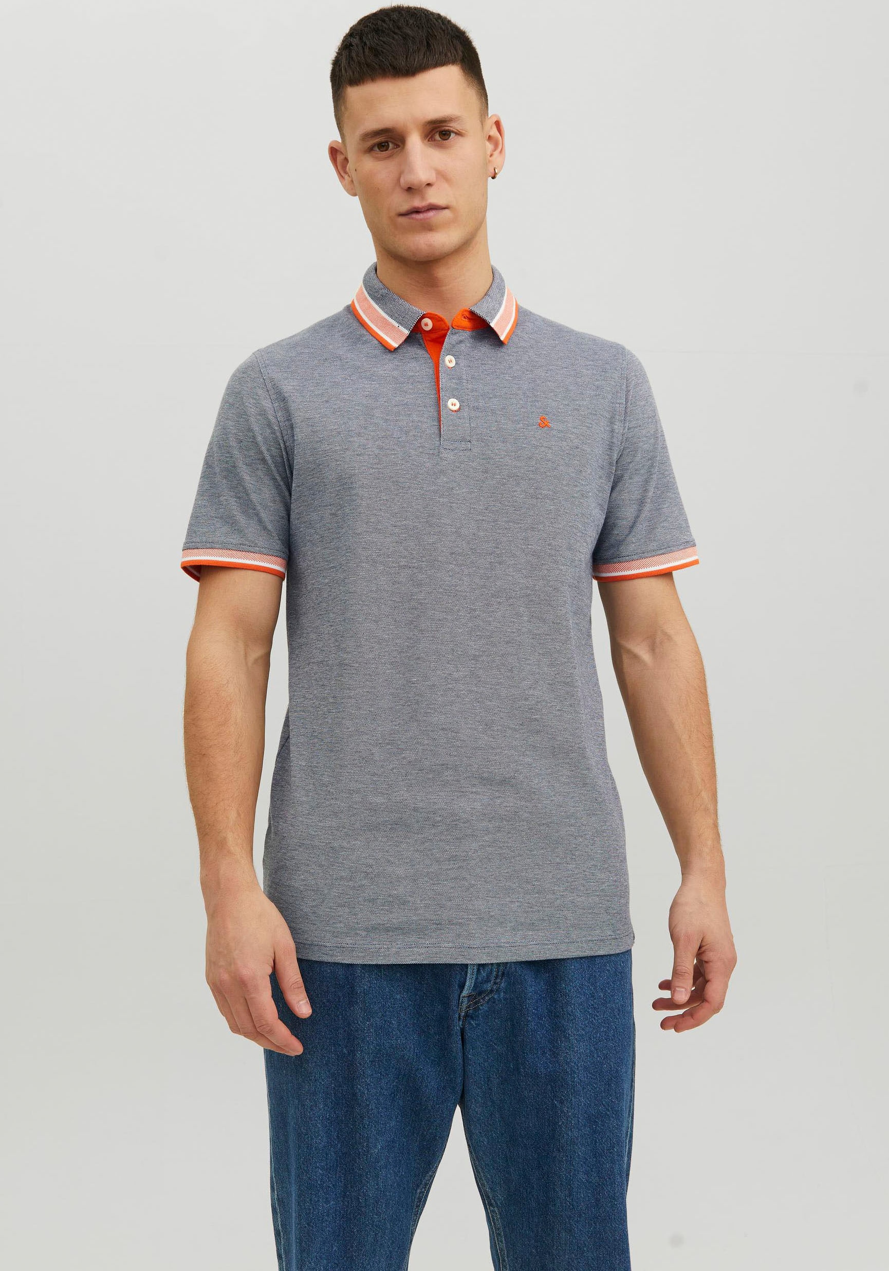 Jack & Jones Poloshirt "JJEPAULOS POLO SS NOOS", mit Logo Stickerei