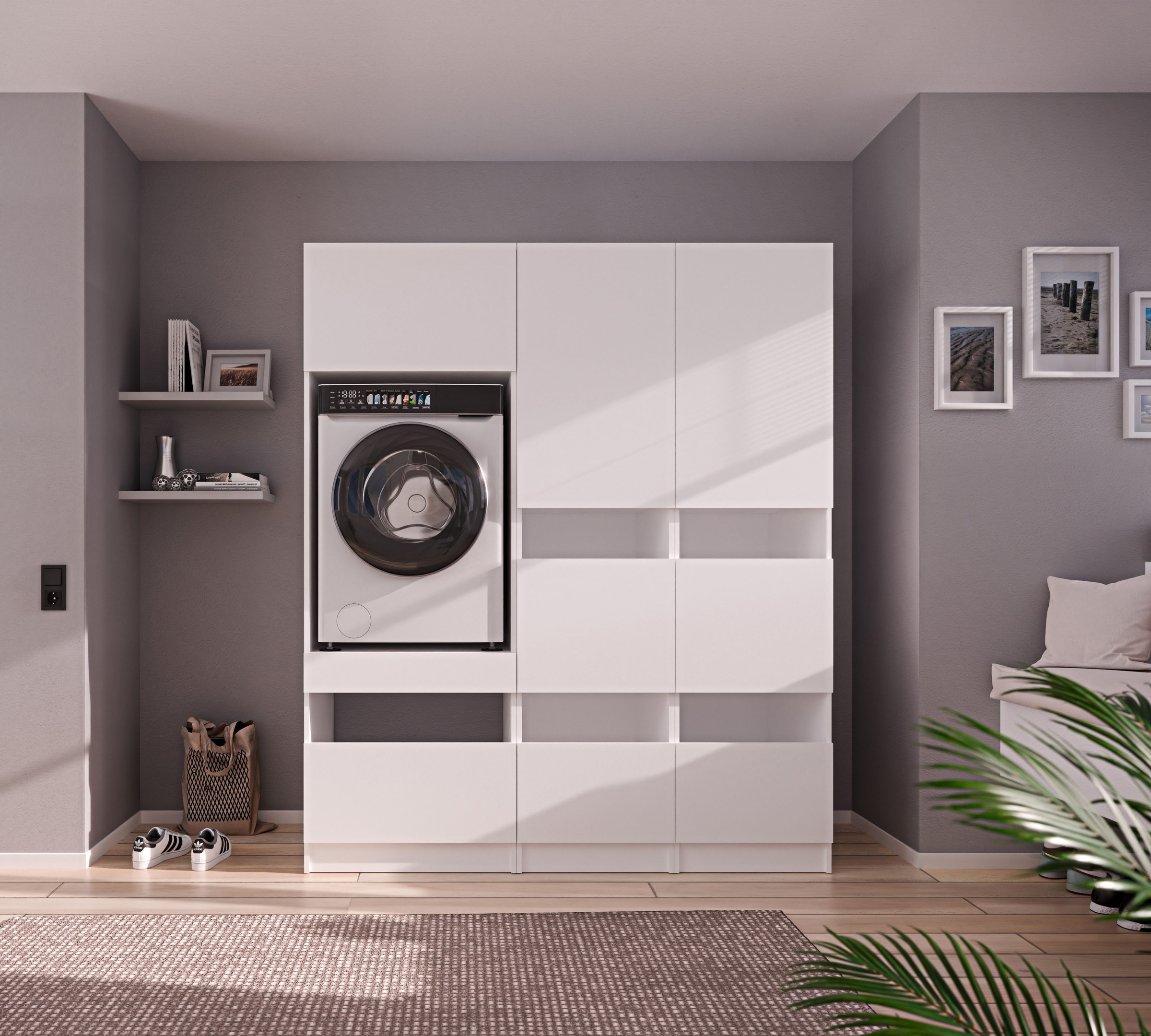BASIC by Balculina Mehrzweckschrank-Set »Washhome B/T/H 168x68x200 cm« 3 Stk. tlg.