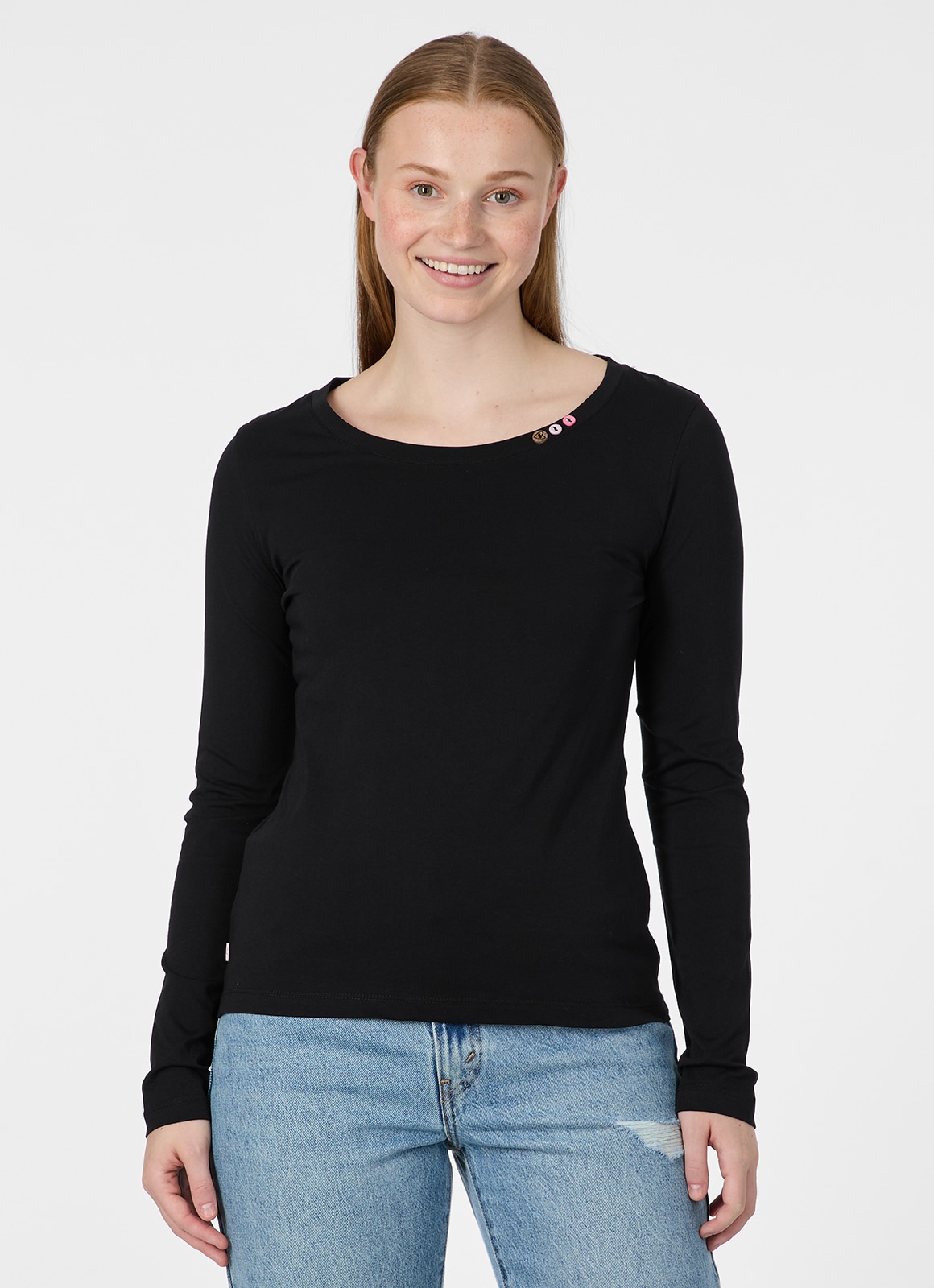 Ragwear Langarmshirt "FLLORAH LONG GOTS" Bestseller aus Single Jersey mit softem Finish und Knöpfen