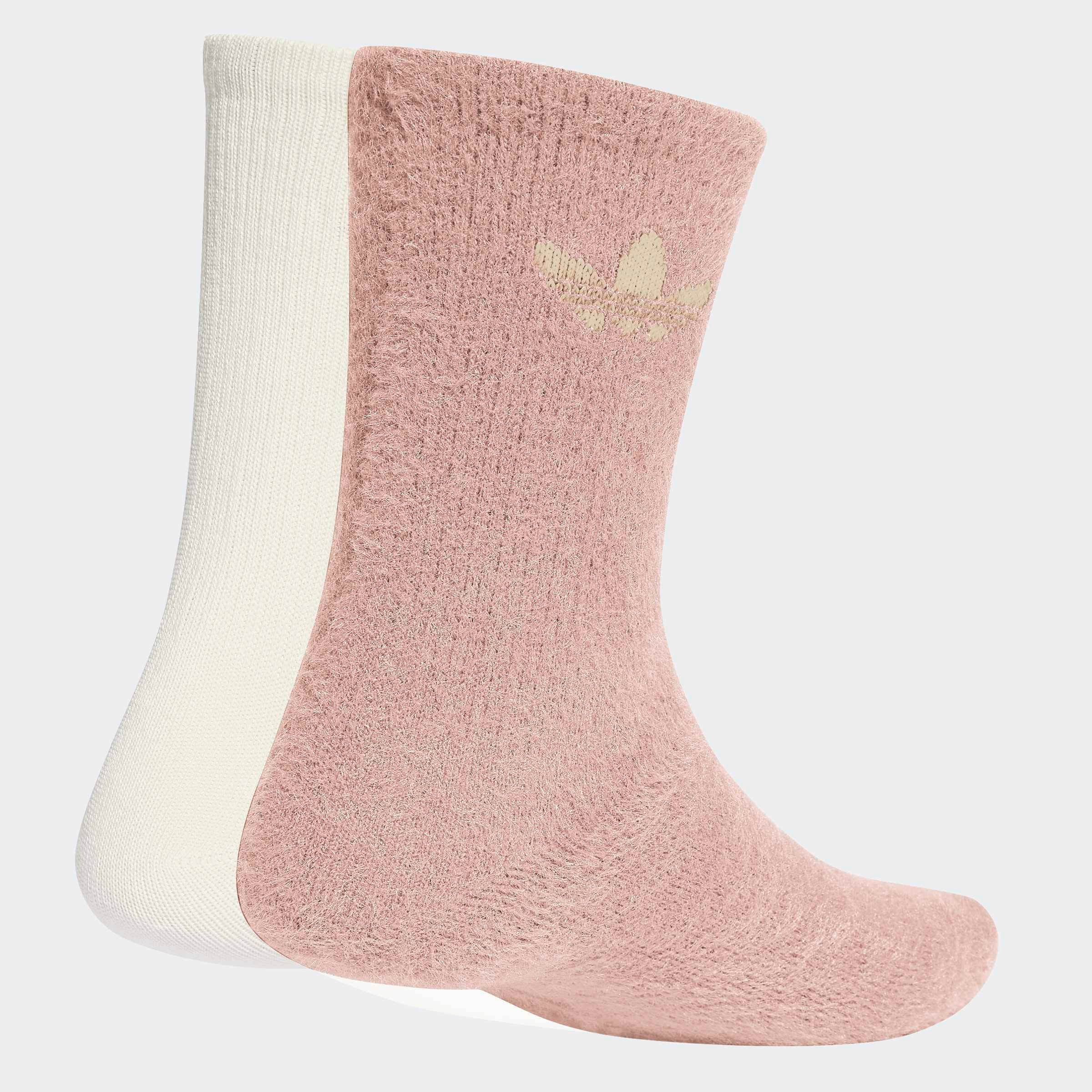 adidas Originals Sportsocken »FLUFFY CREW 2 PAAR« 2 Paar tlg. mit flauschigem Trefoil Logo, flauschiges Garn, Crew-Länge