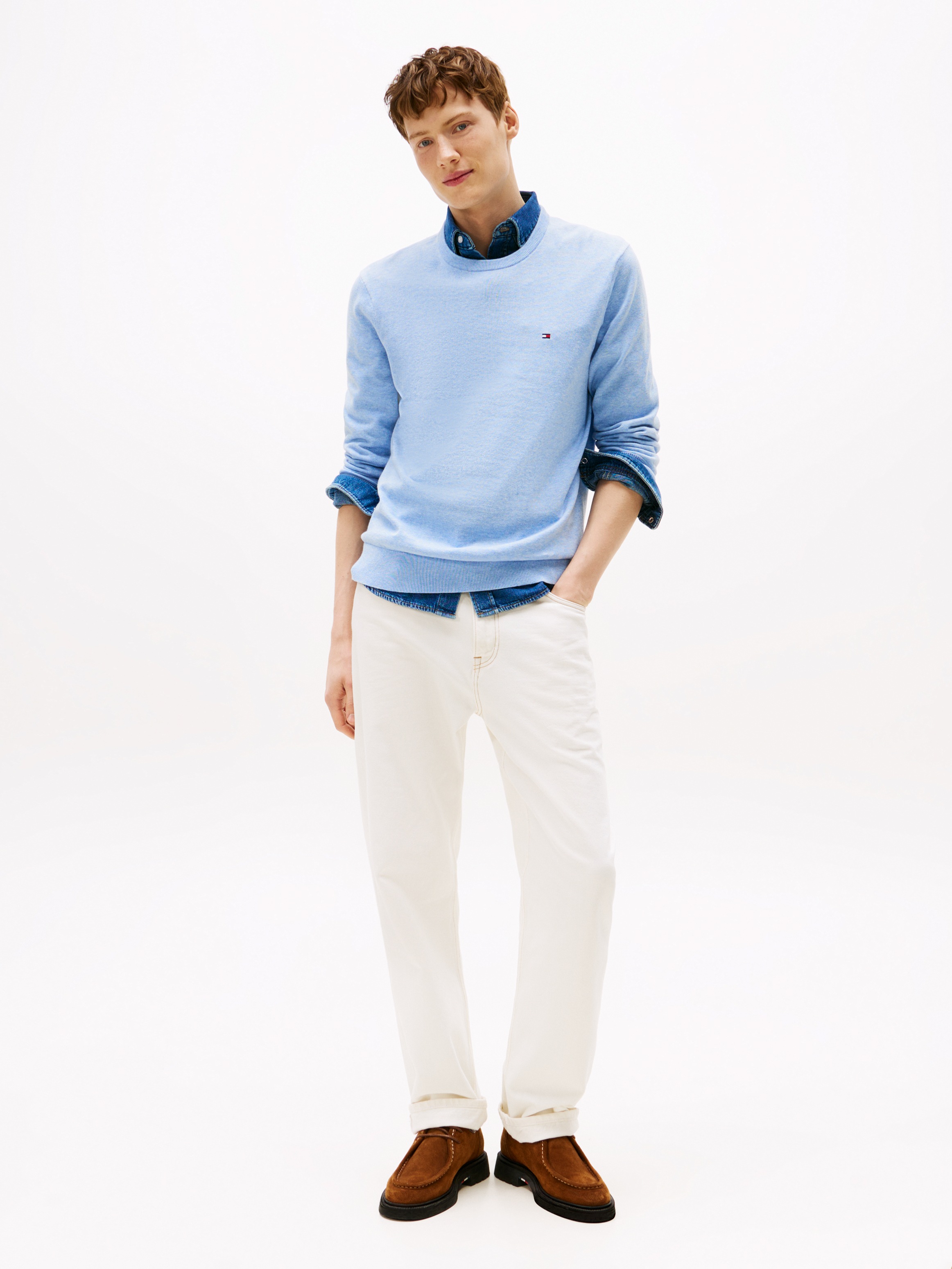 Tommy Hilfiger Rundhalspullover "ESSENTIAL COTTON CREW NECK" Crewneck Regul günstig online kaufen