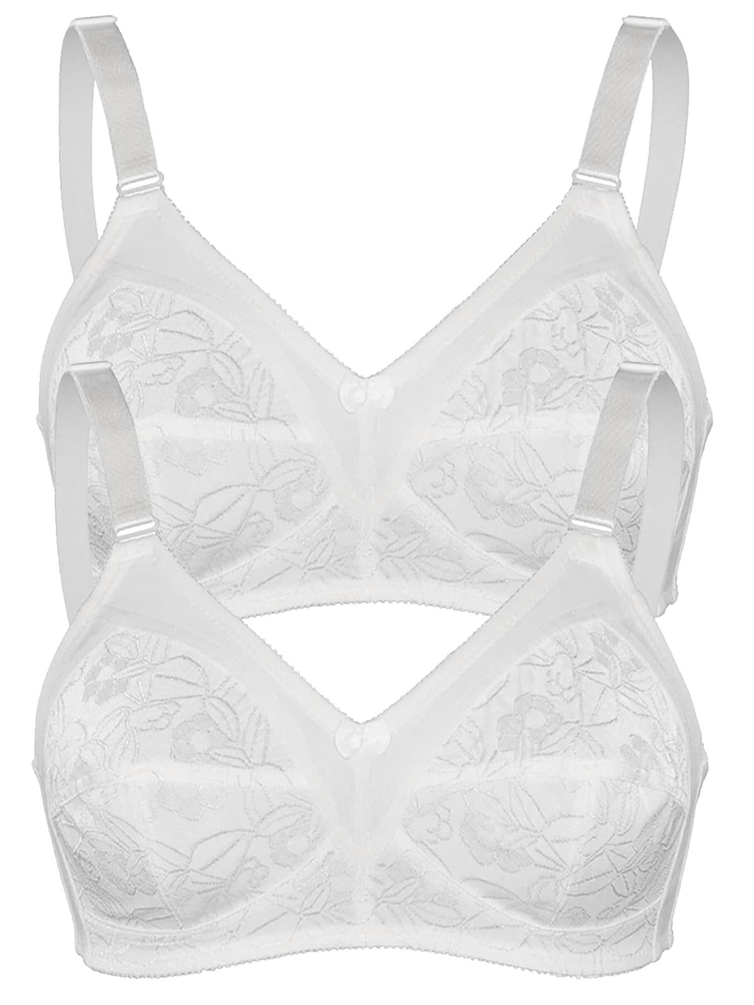 SASSA Damen Soft-BH "2er Pack Soft BH SHINY JACQUARD", Gr. 75, weiß, Obermaterial: 50% Polyester PES. 47% Polyamid PA. 3% Elasthan EL., BHs