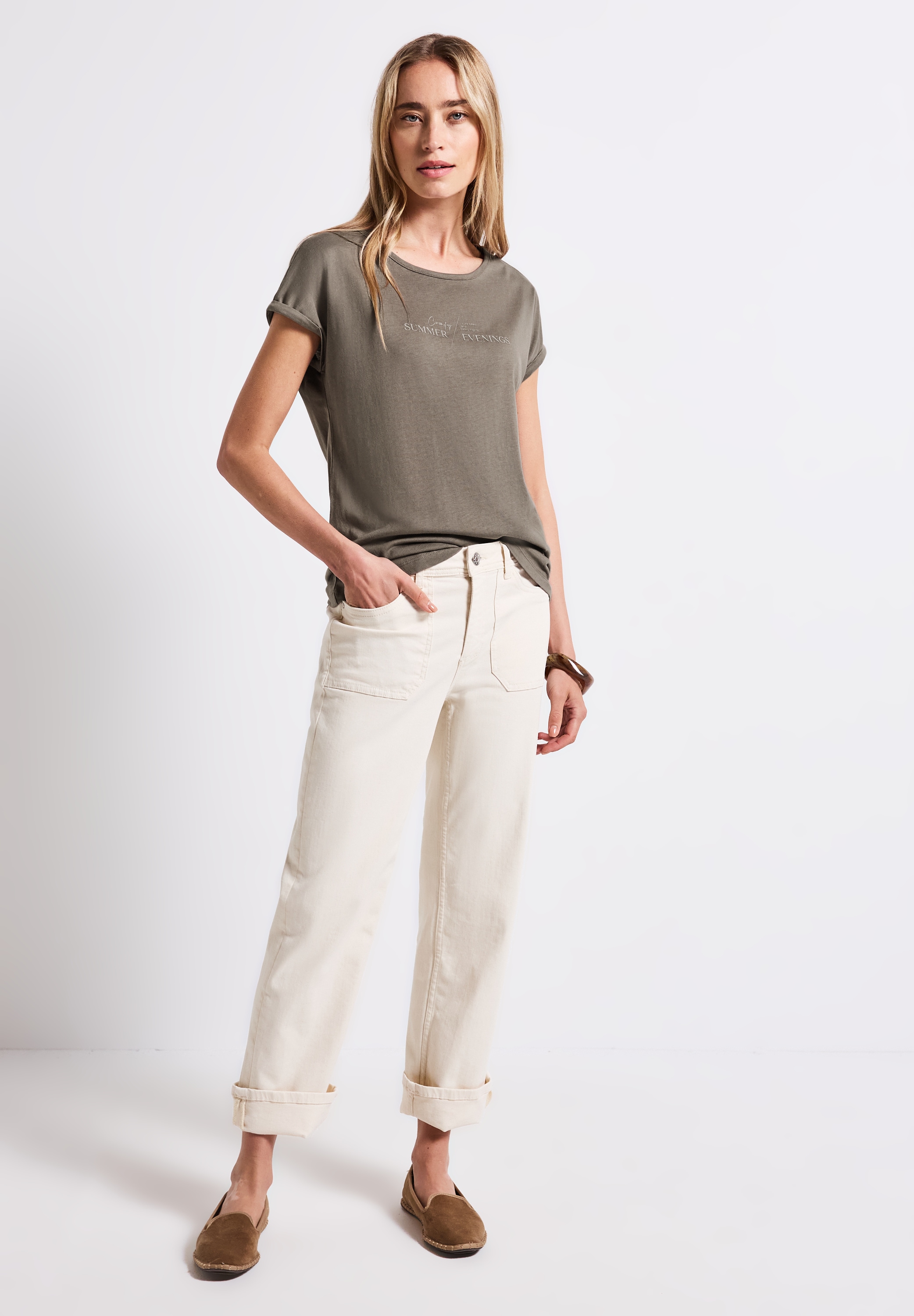 STREET ONE T-Shirt, aus Baumwolle mit Stretchante günstig online kaufen