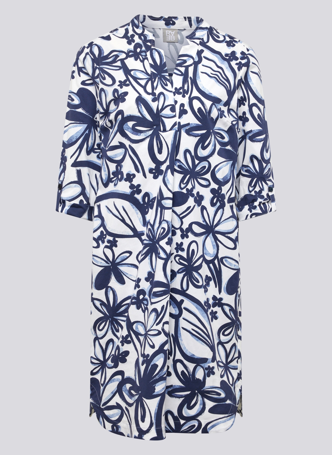 Rabe Midikleid »Rabe Blusenkleid mit floralem Allover-Print und 3/4-Ärmeln«