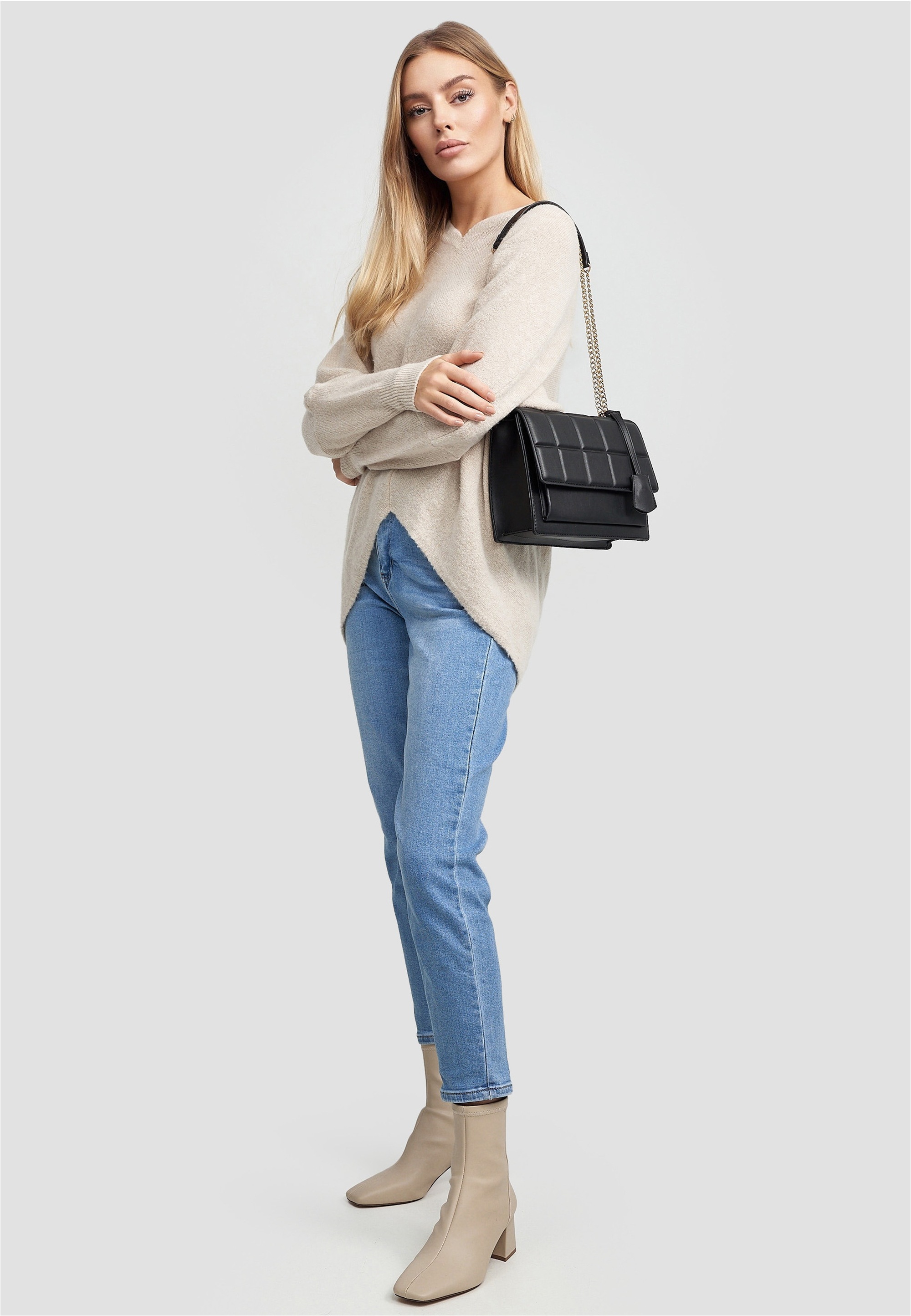 Harpa Schultertasche mit gepolstertem Kachelmuster