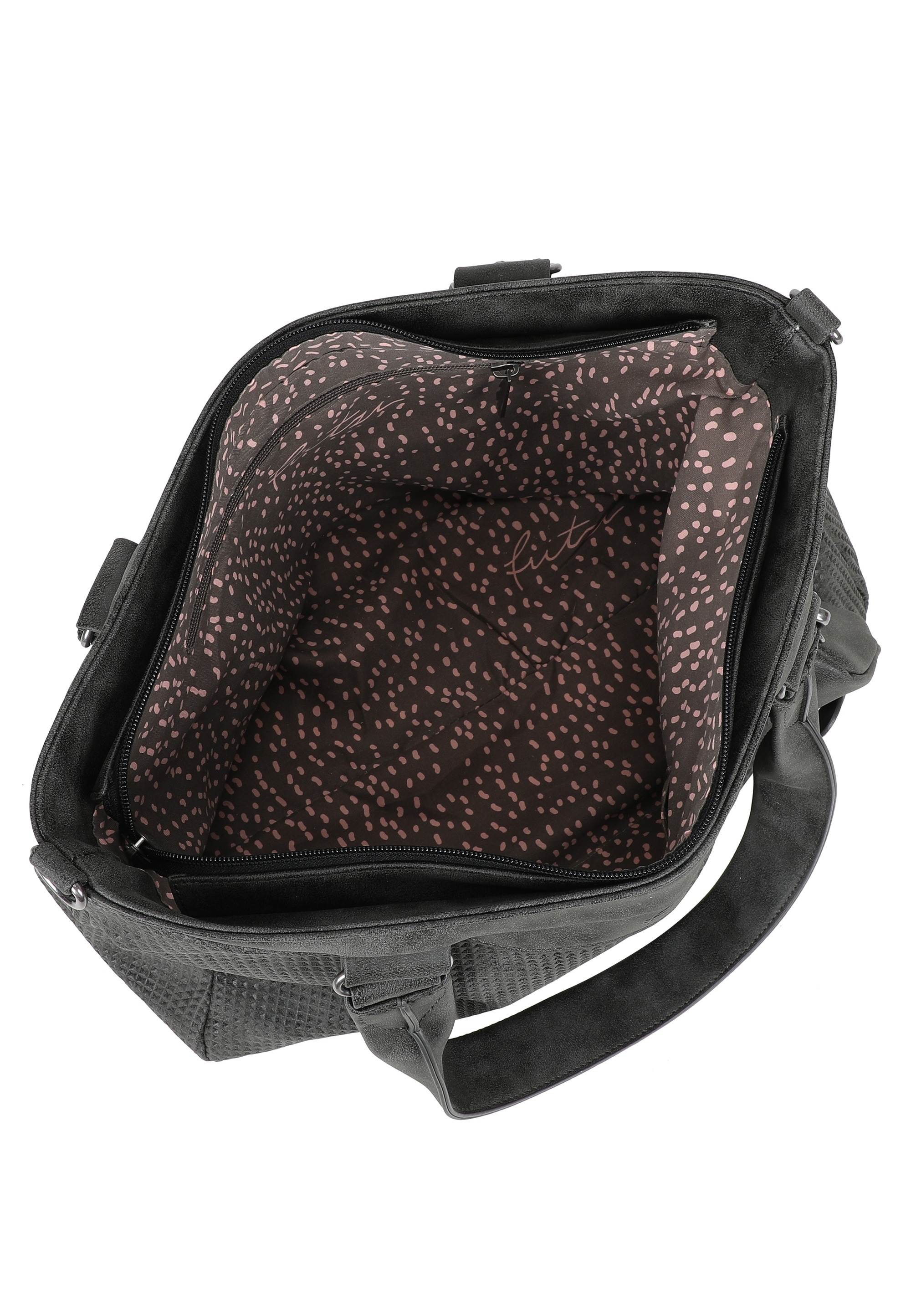Fritzi aus Preußen Henkeltasche »Joly Waffly Black«, mit kleiner Retro-Pocket-Maus extra