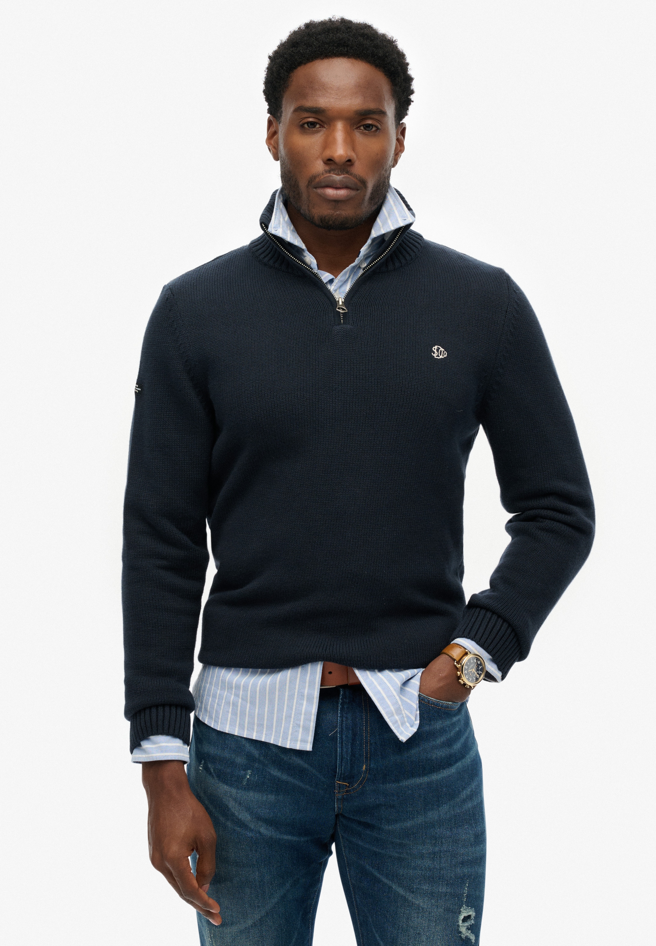 Superdry Strickpullover "COTTON KNIT HENLEY" günstig online kaufen