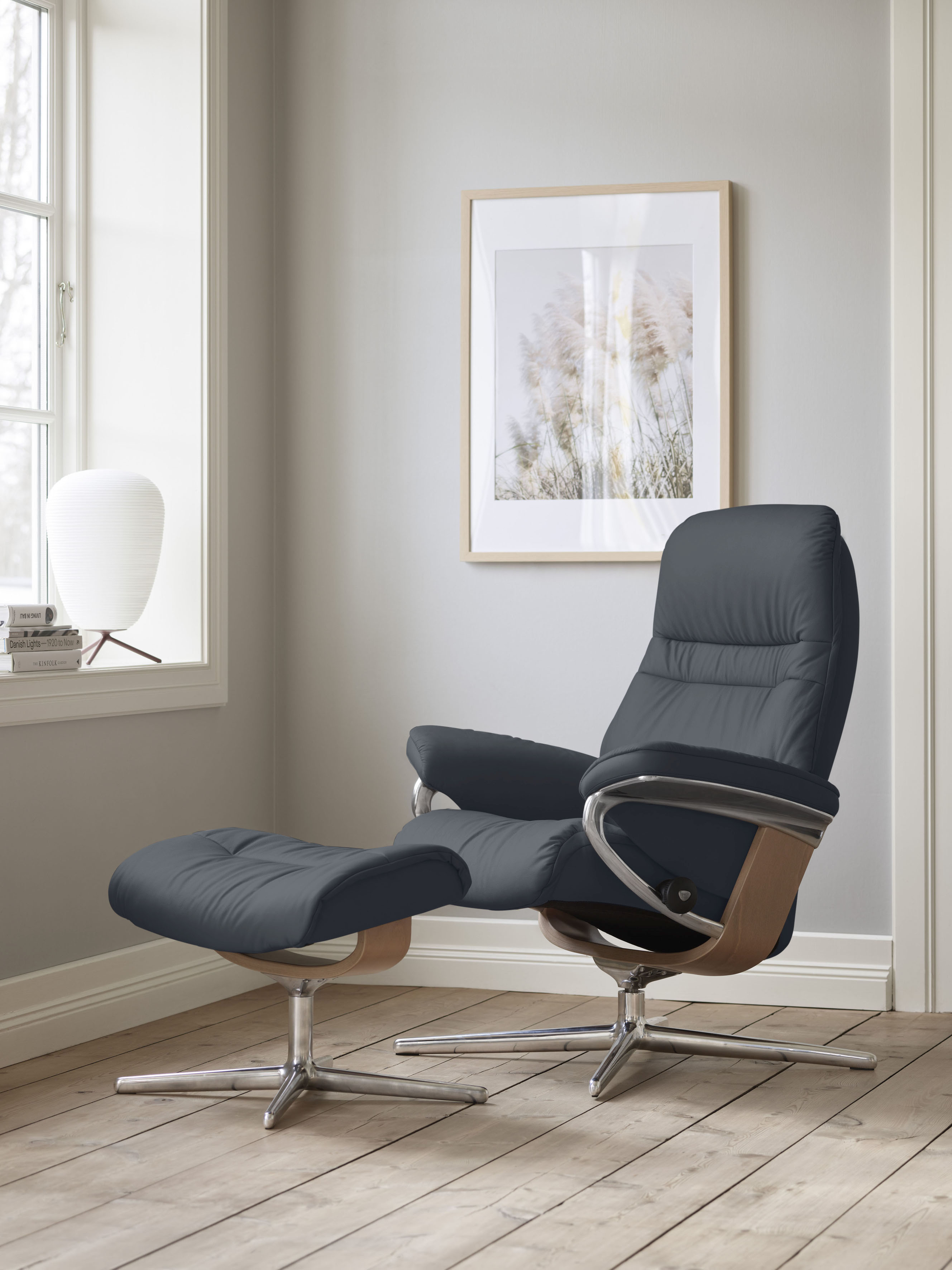 Stressless Relaxsessel "Sunrise" mit Cross Base, Größe S, M & L, Holzakzent Eiche