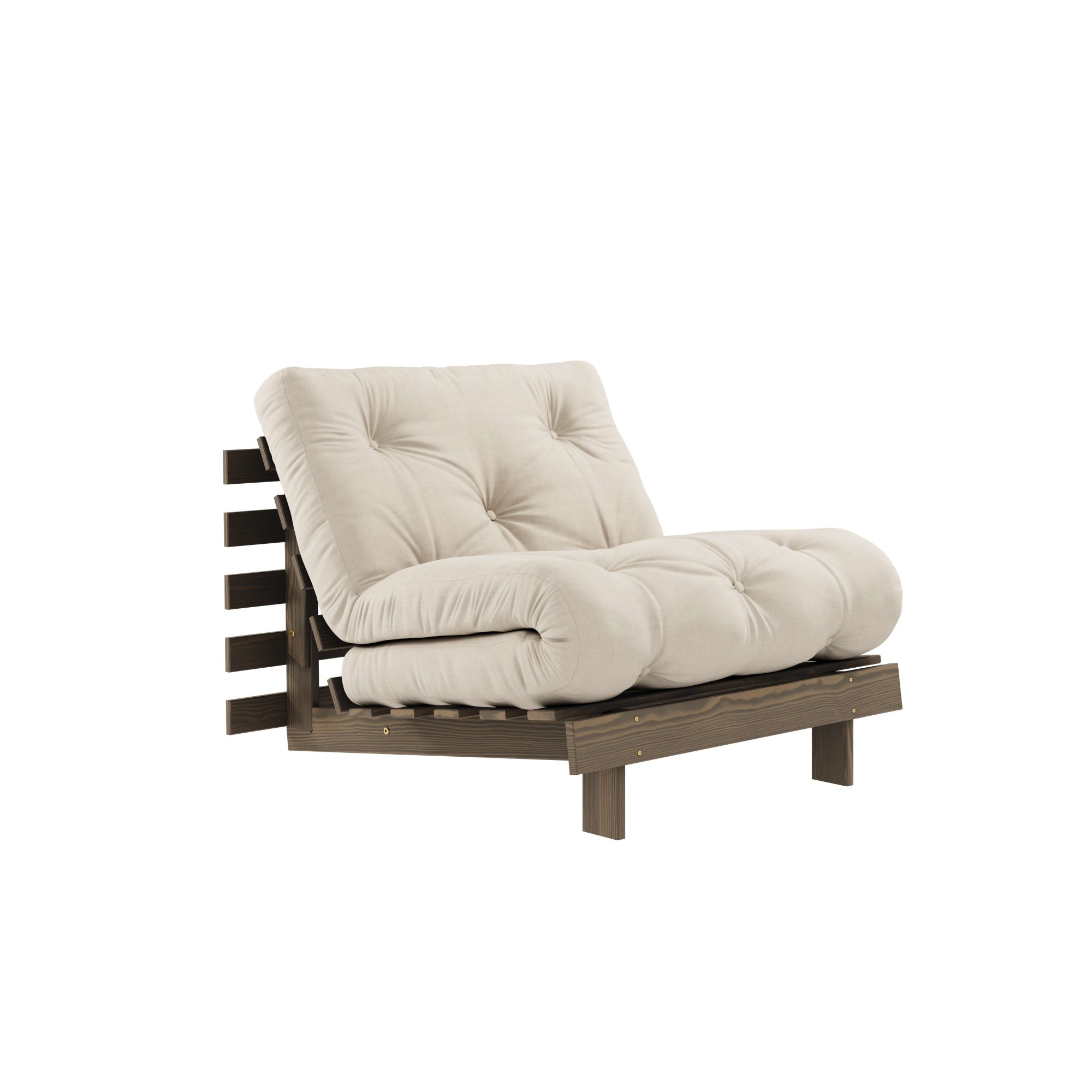 Karup Design Daybett "Roots Sofa Bed, Schlafsofa, Bettfunktion, FSC-Massivholz, B: 90 cm" Erhältlich in Breite 90 cm, 140 cm oder 160 cm, Inkl. Futonmatratze. Made in Europe, minimalistisches Design