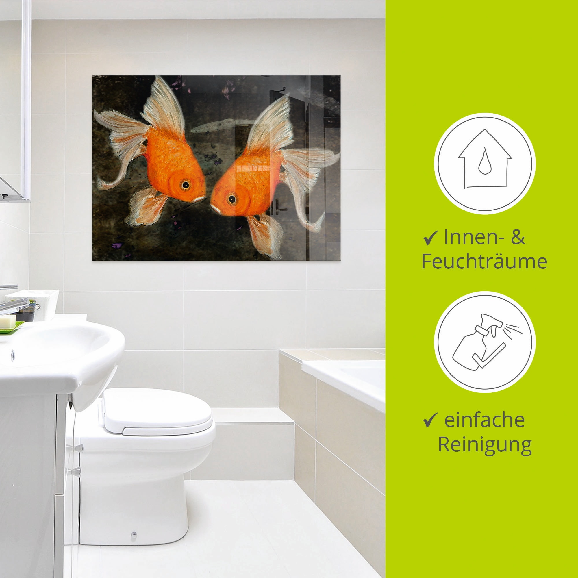 Artland Glasbild »Turtelfische«, Wassertiere, (1 St.), in verschiedenen Größen
