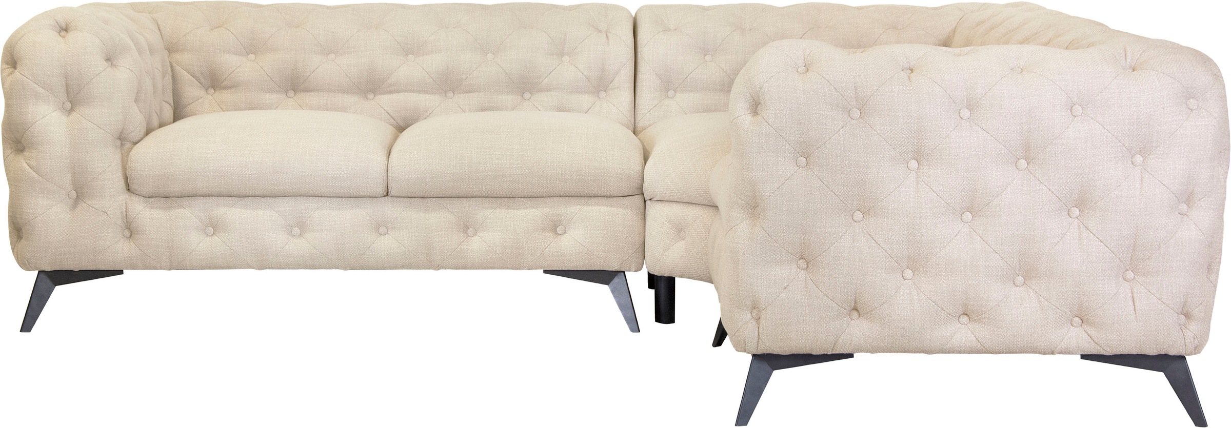 Leonique Chesterfield-Sofa »Glynis L-Form« aufw...