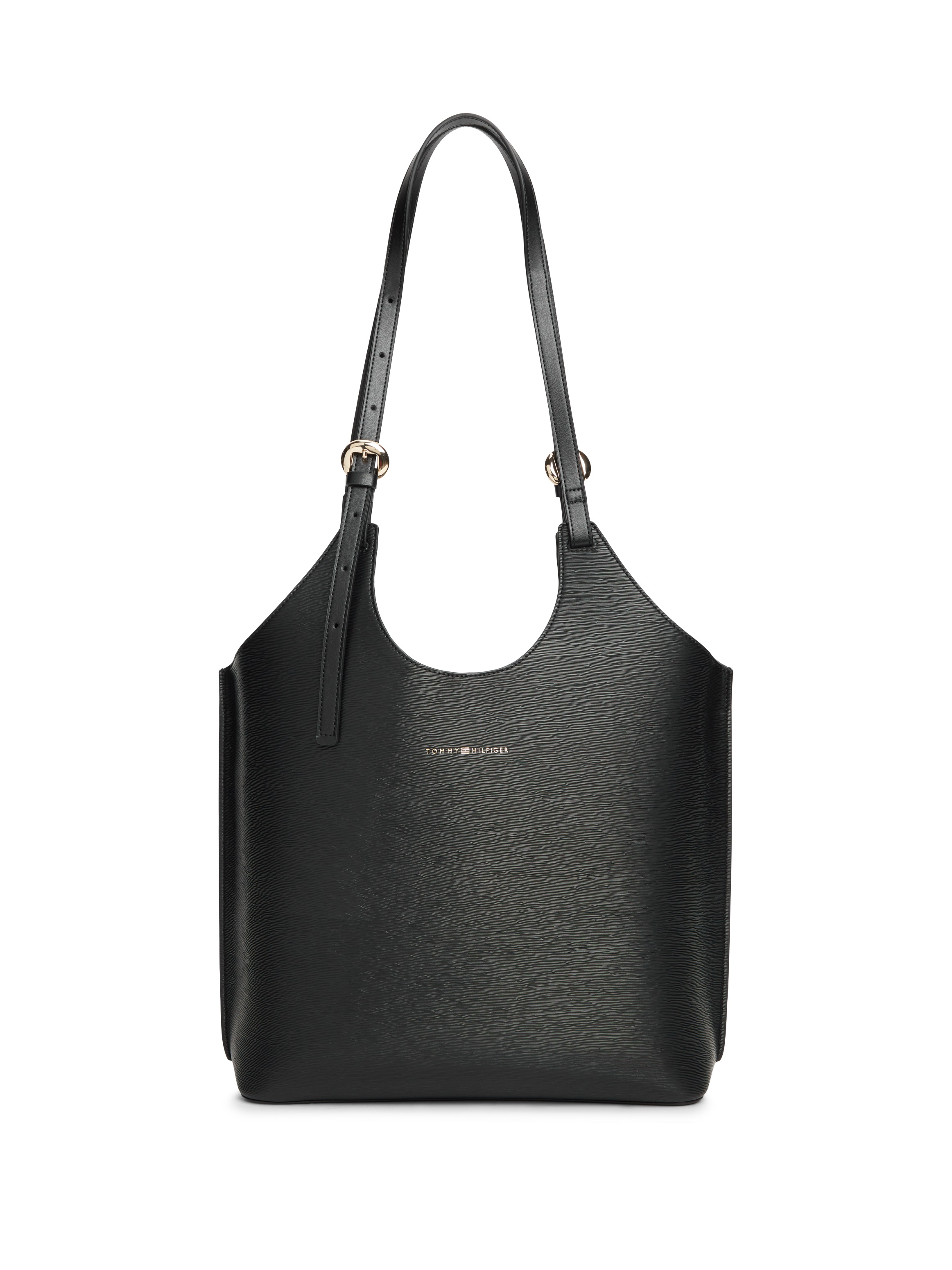 TOMMY HILFIGER Damen Tragetasche "TH MODERN TOTE"schwarz, Lederimitat, Taschen, Damen Handtasche, Shopper, Schultertasche mit Logoschriftzug