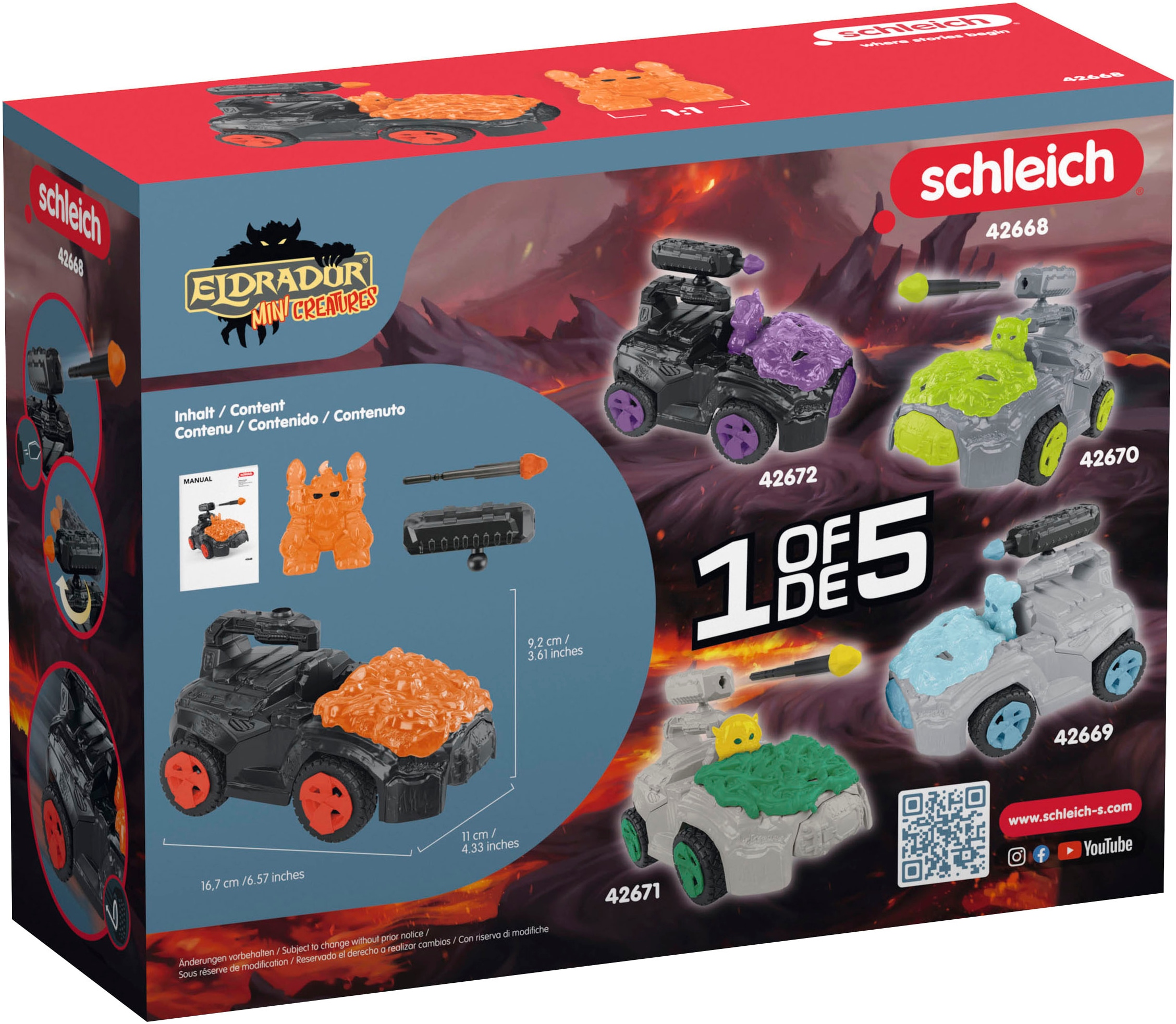 Schleich® Spielfigur »ELDRADOR® CREATURES, Lava-Crashmobil+Mini Creature (42668)«