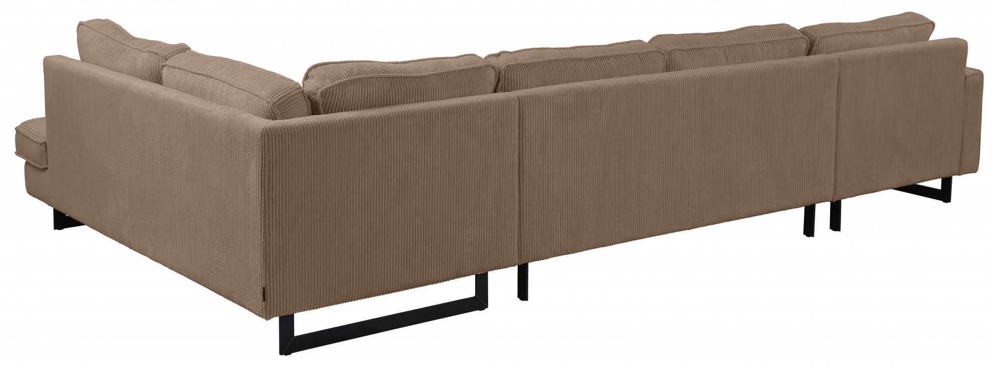 Places of Style Wohnlandschaft »Pinto, 350 cm, U-Form, XXL, mit Ottomanen«, Cord, Feincord, Luxus-Microfaser Leder und Chenille